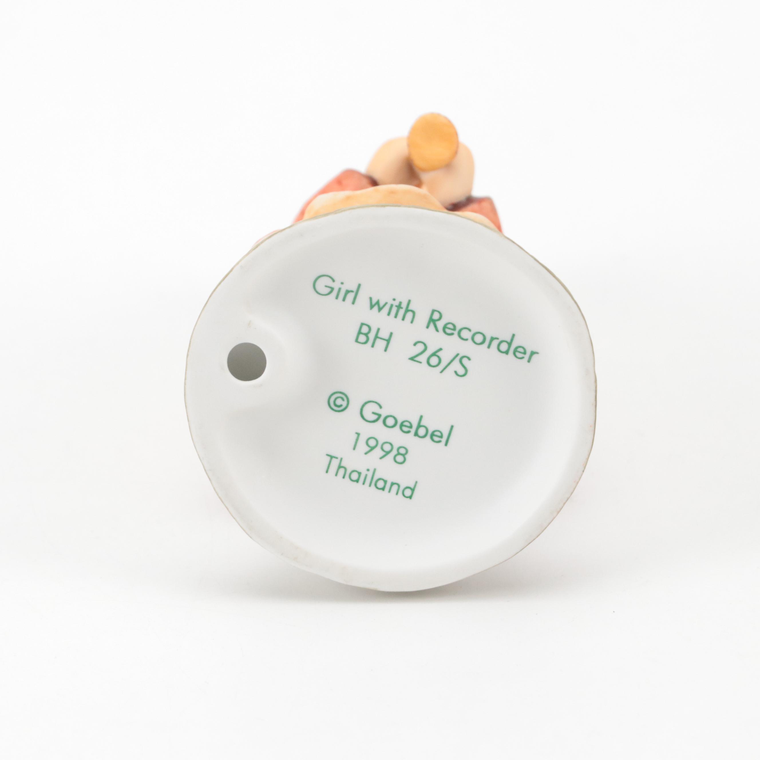 Berta Hummel "Girl with Recorder" and "Crowning Touch" Ceramic Figurines