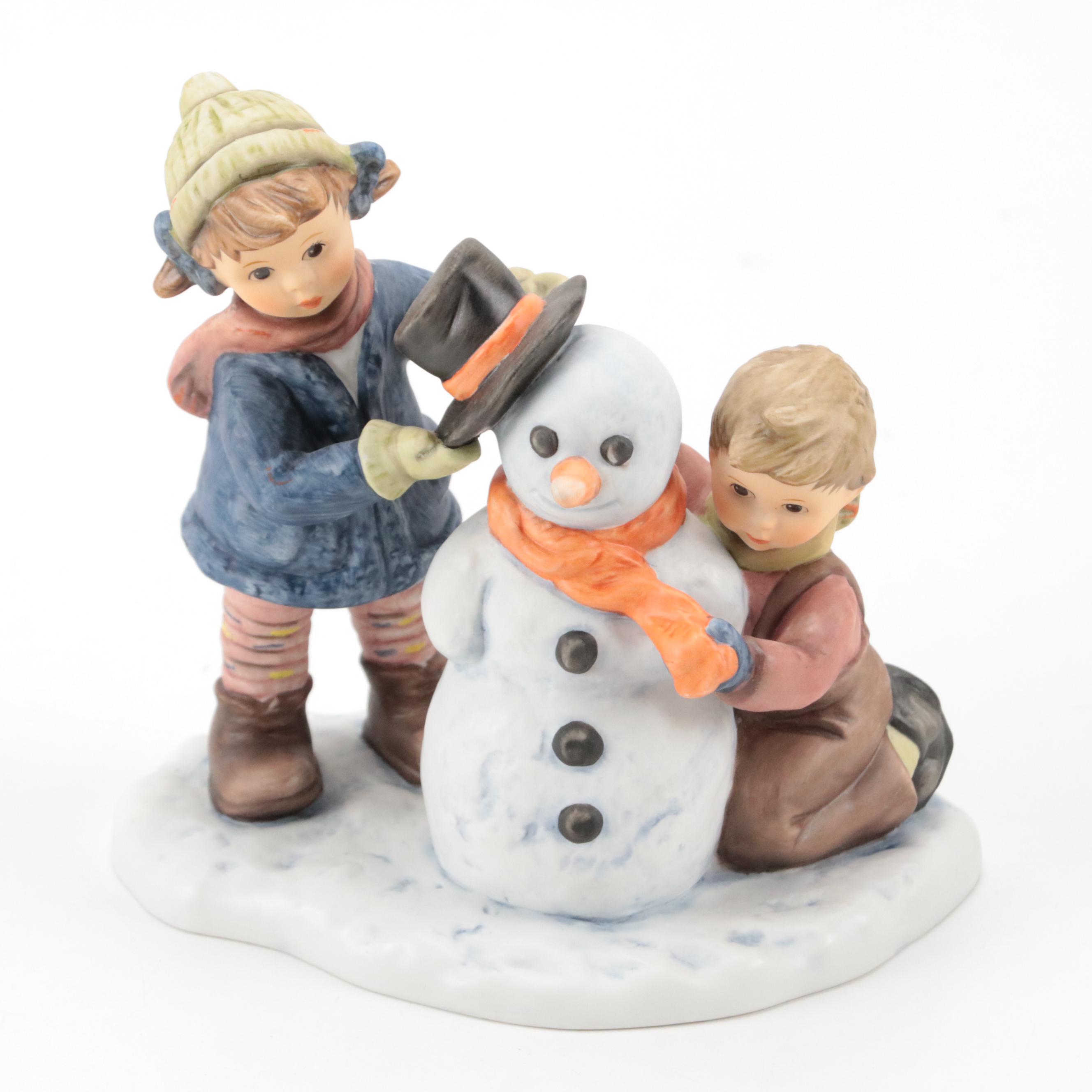 Berta Hummel "Girl with Recorder" and "Crowning Touch" Ceramic Figurines