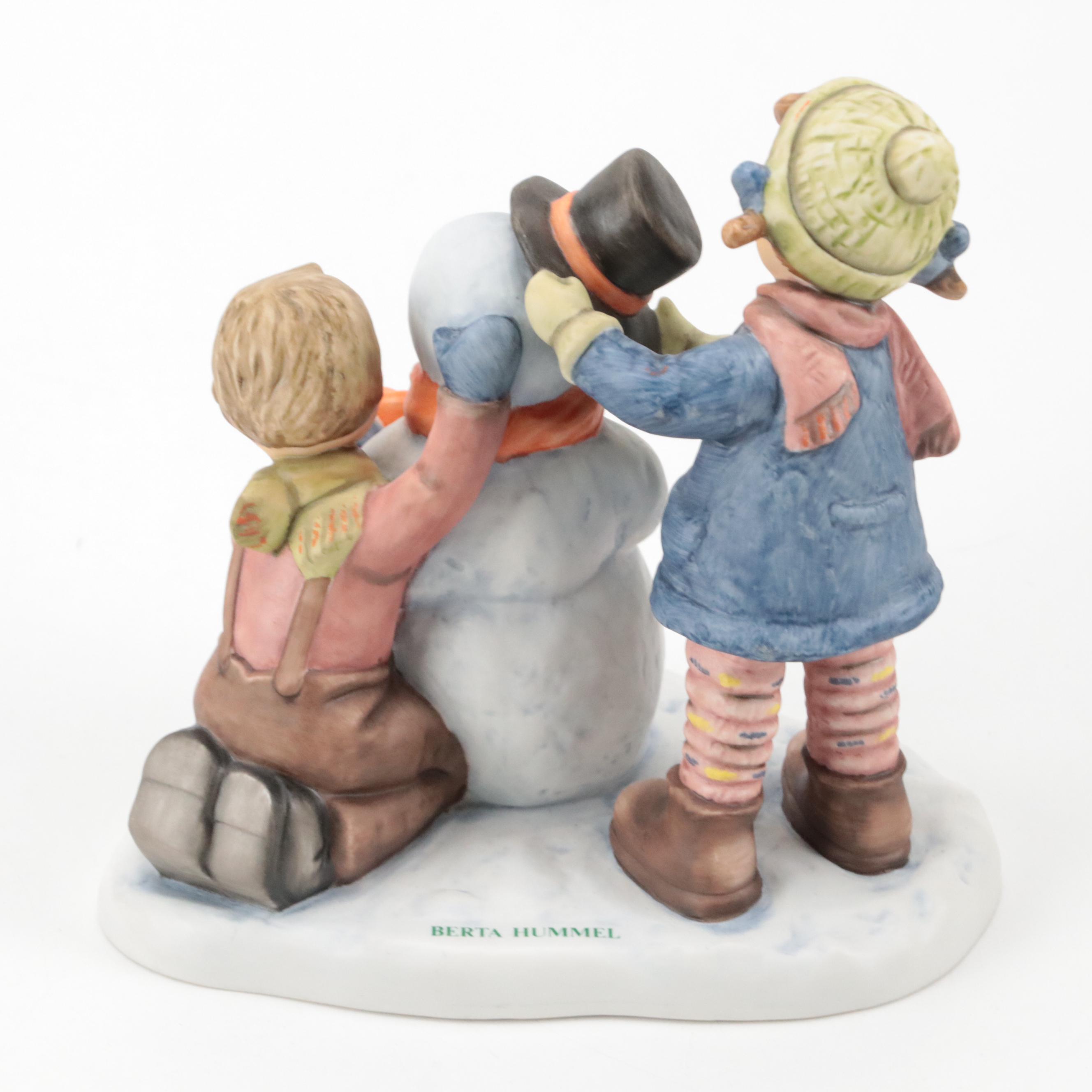 Berta Hummel "Girl with Recorder" and "Crowning Touch" Ceramic Figurines