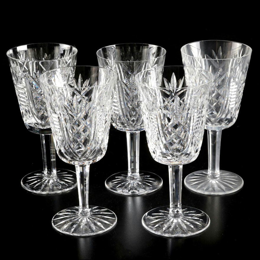 Waterford "Clare" Crystal Water Goblets, Set of Five, 2000-2017