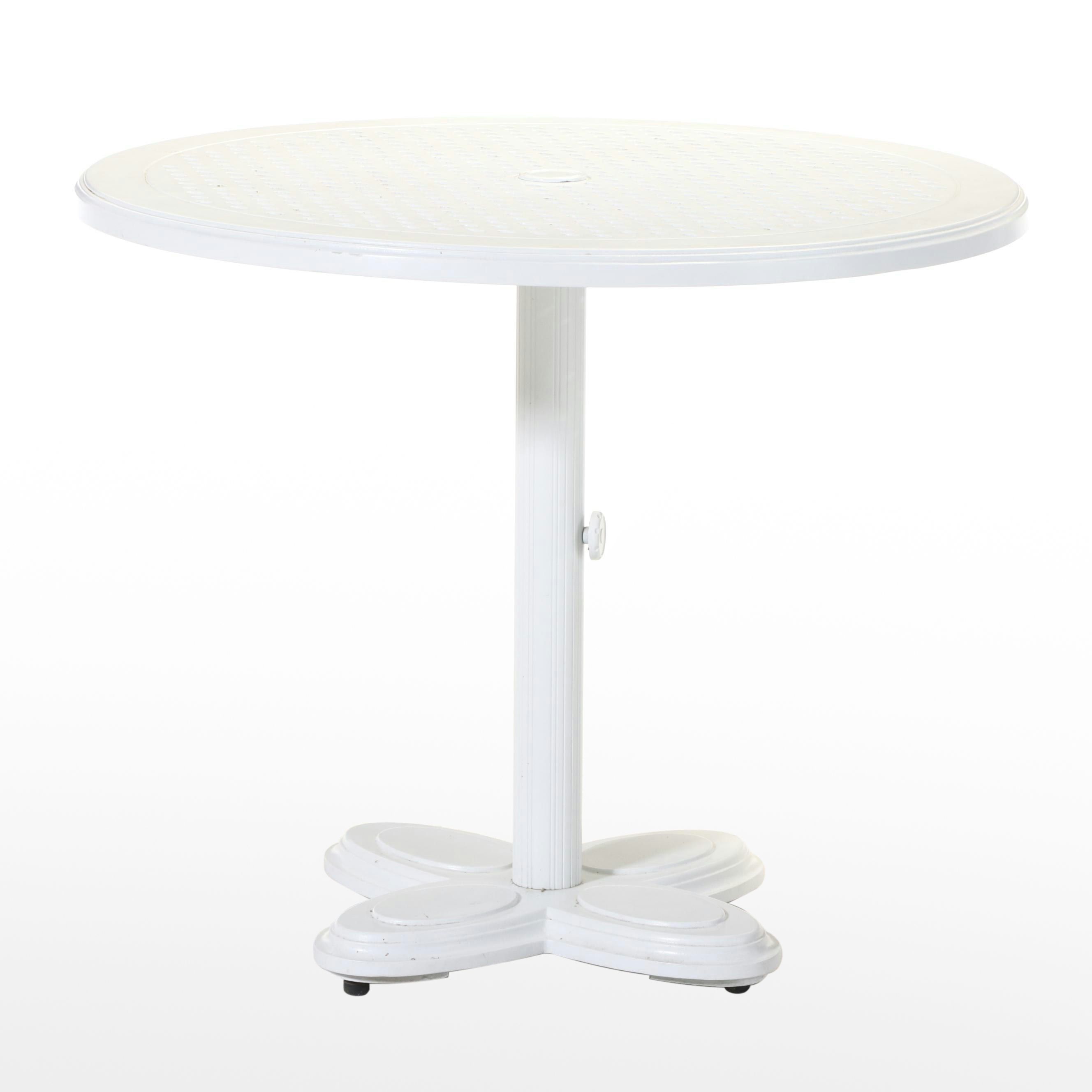 White Powder-Coated Aluminum Patio Dining Table