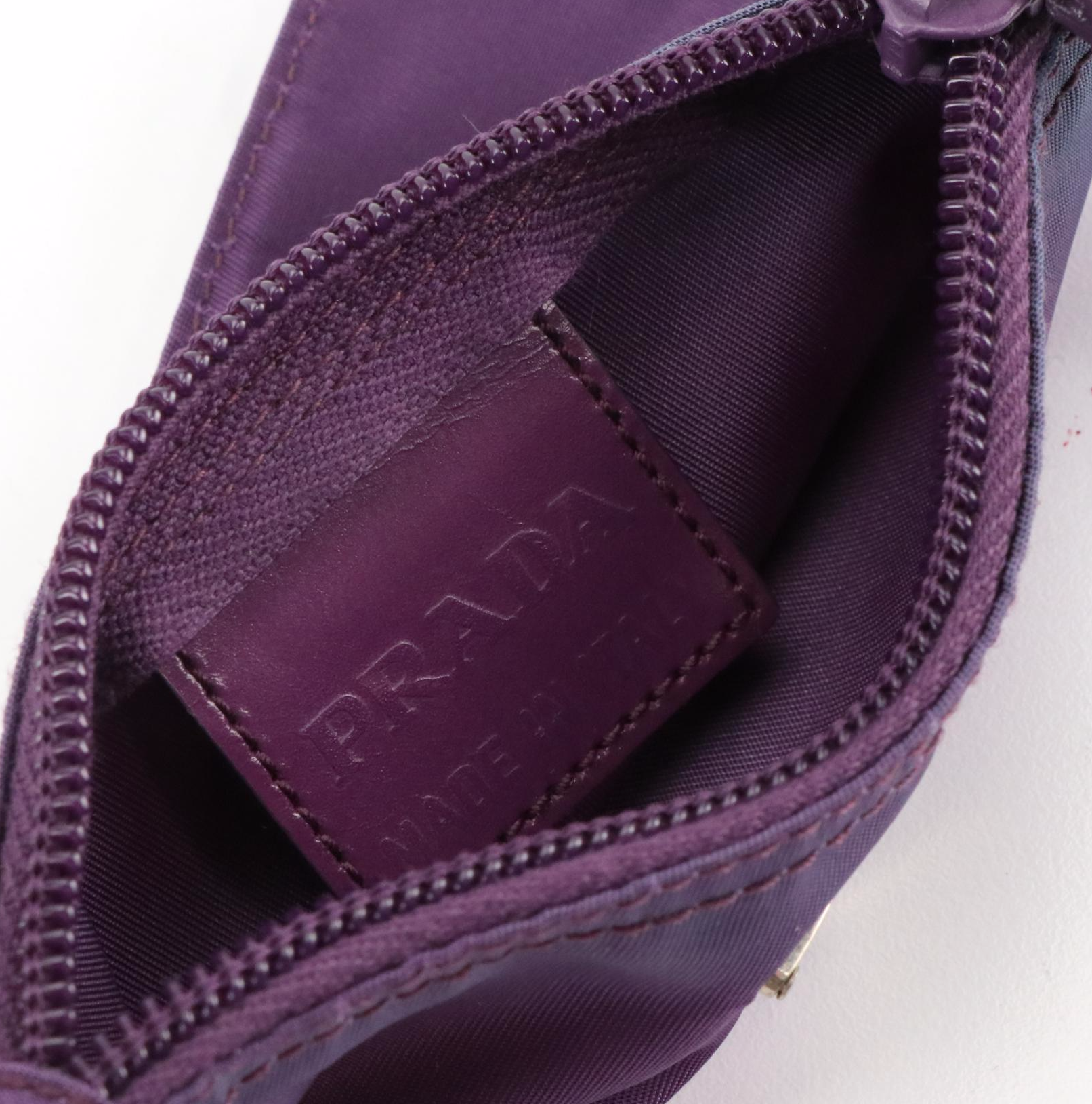 Prada Purple Tessuto Nylon Small Zip Pouch
