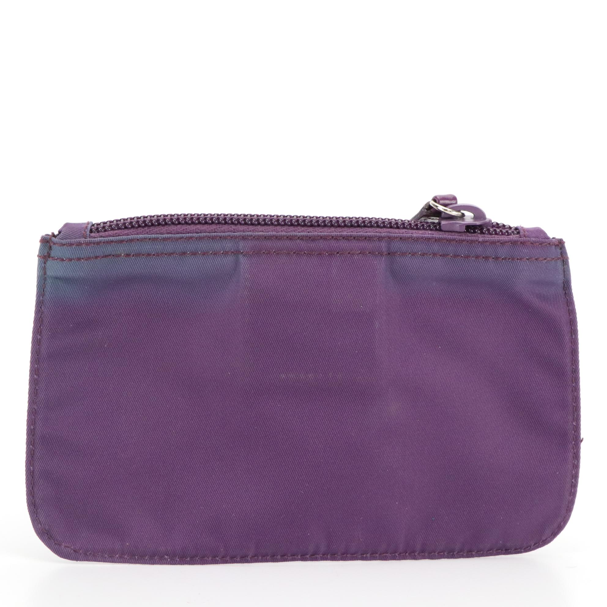 Prada Purple Tessuto Nylon Small Zip Pouch