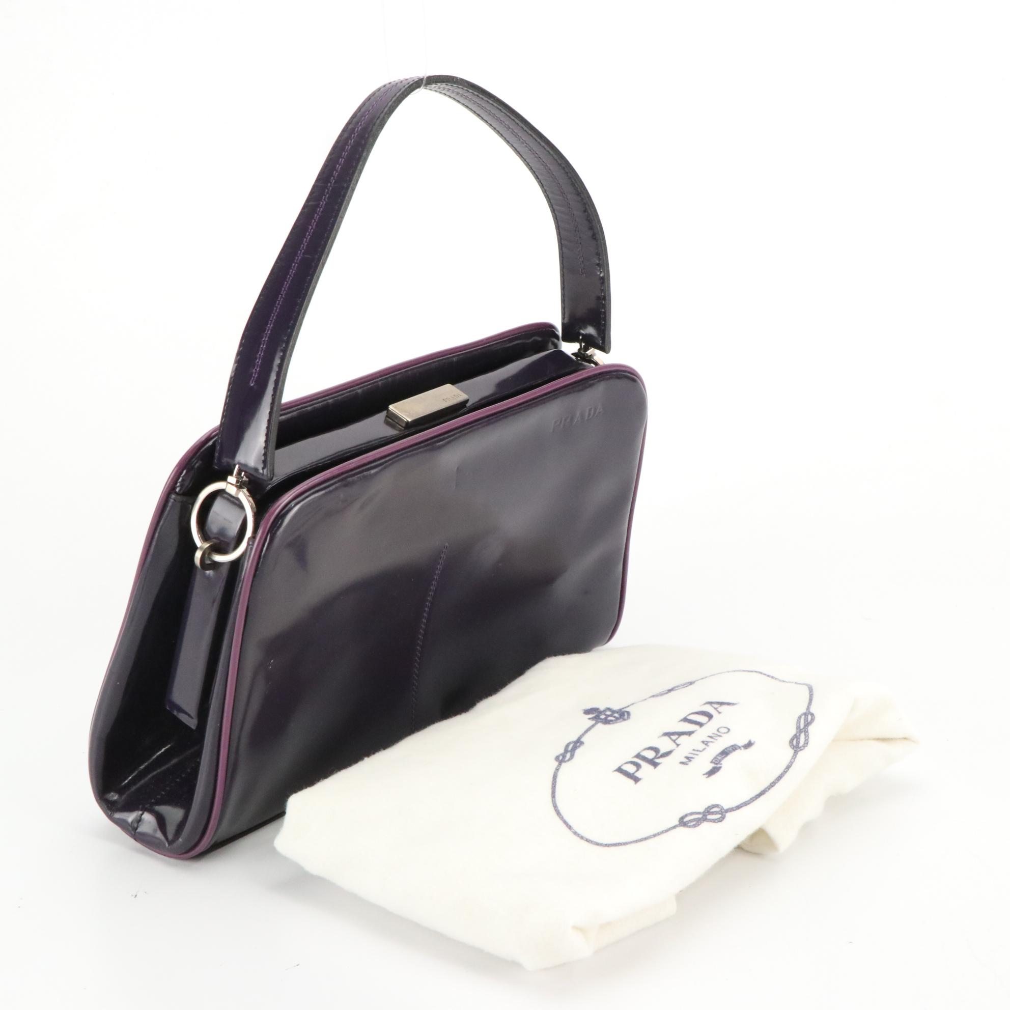 Prada Purple Patent Leather Handbag