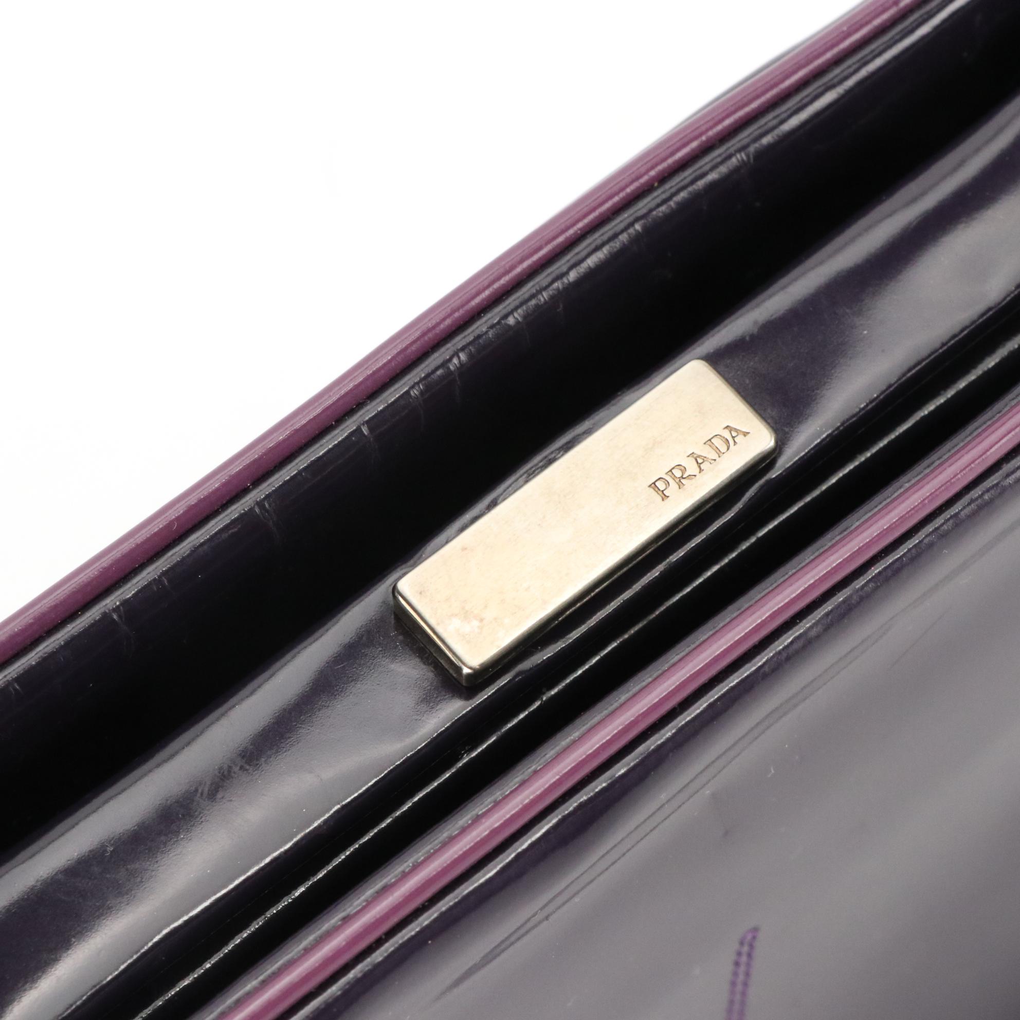 Prada Purple Patent Leather Handbag