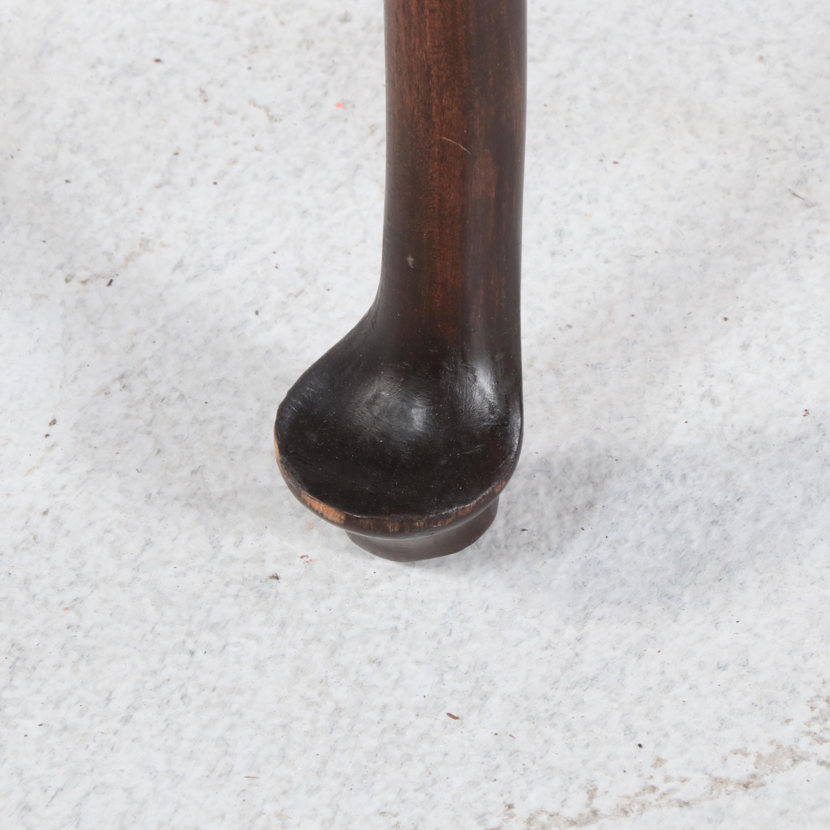 Queen Anne Style Two-Drawer Desk with Needlepoint Upholstered Chair, 20th C.