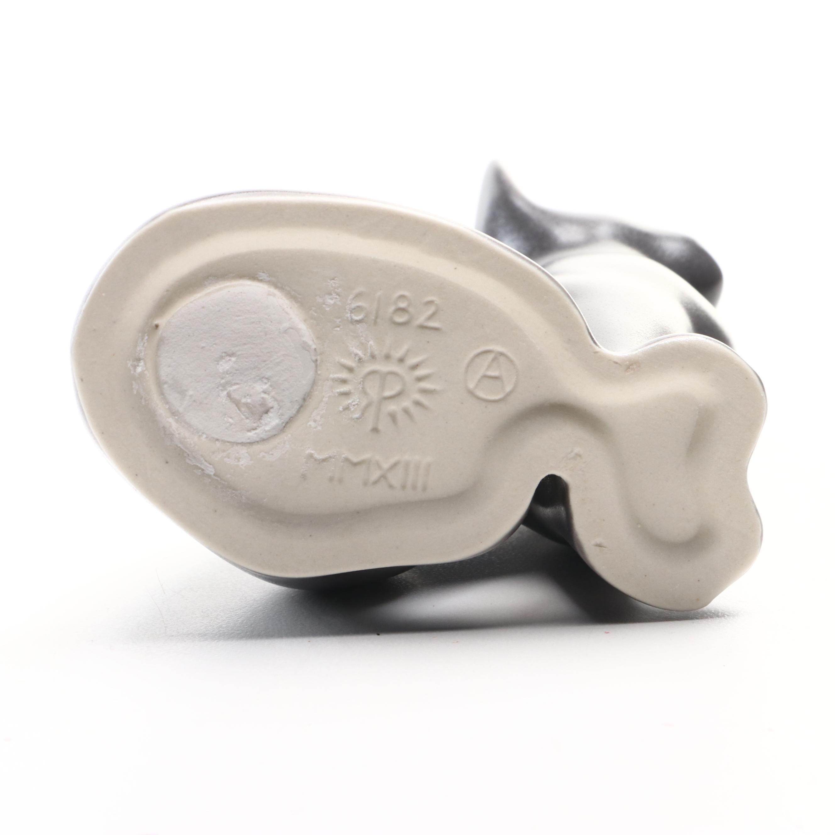 Rookwood Pottery "Cat" Glazed Ceramic Paperweight After Louise Abel, 2013