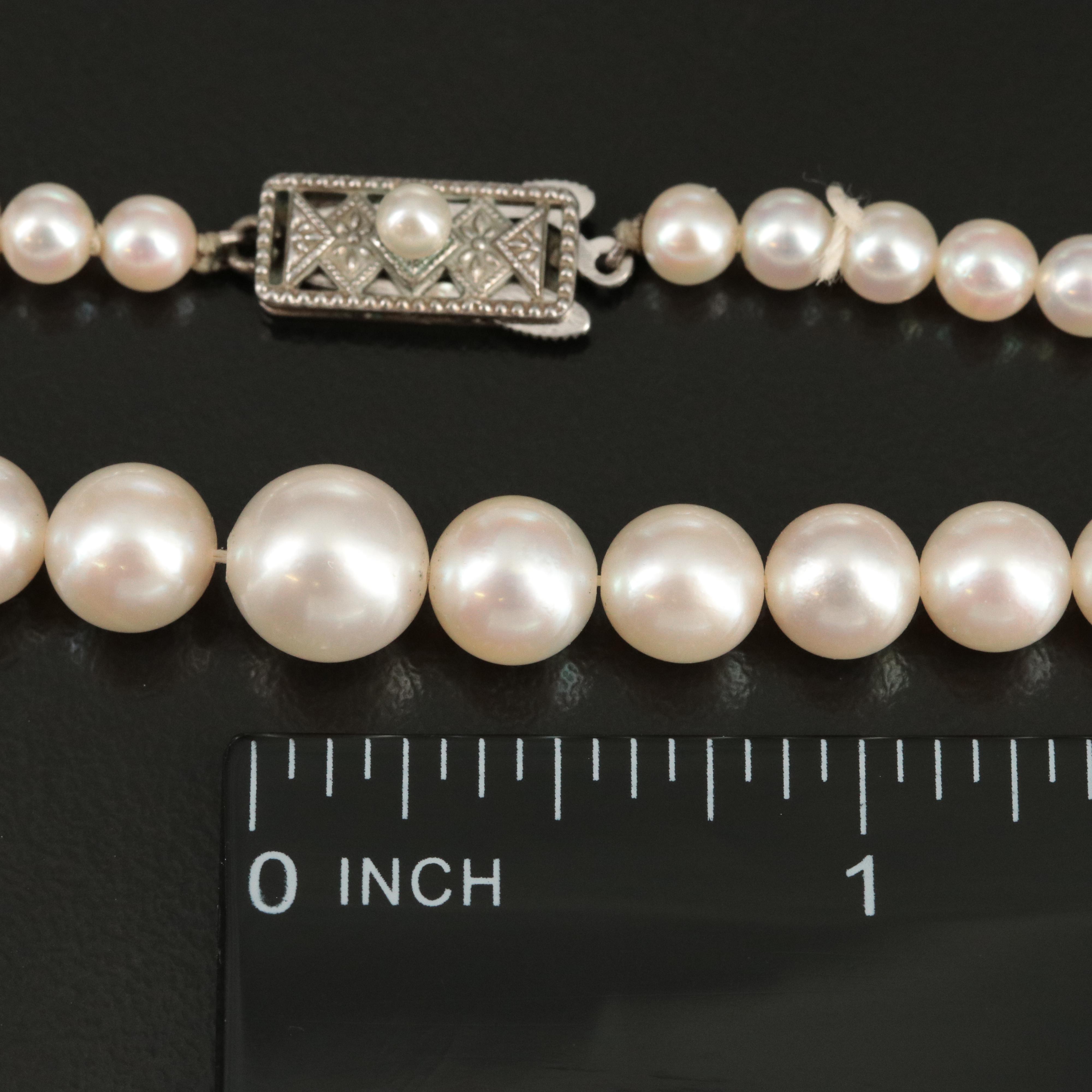 Mikimoto Graduated Pearl Necklace with Sterling Clasp