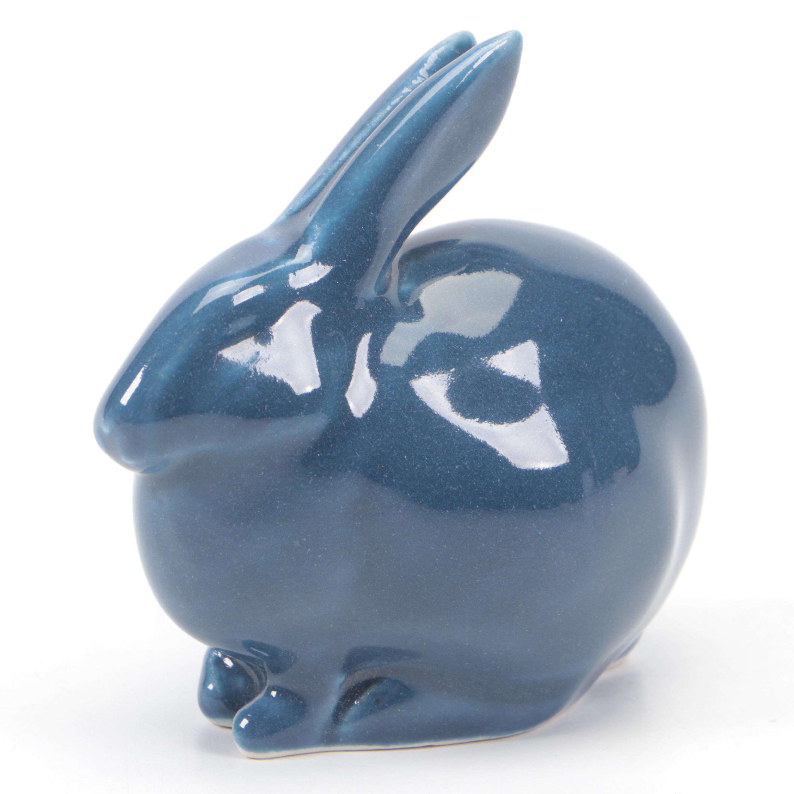 Rookwood Pottery "Grove Bunny" Glazed Ceramic Figurines