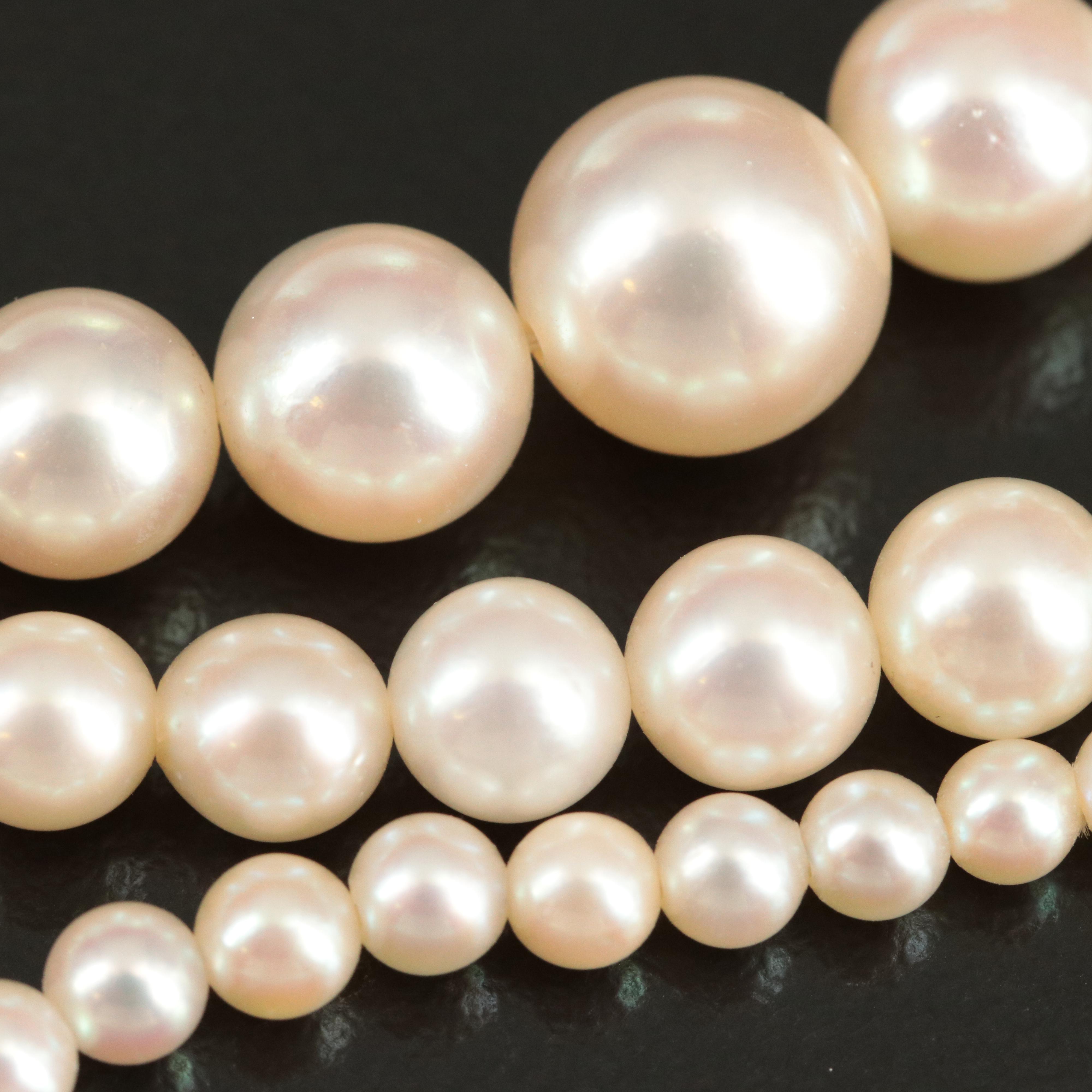 Mikimoto Graduated Pearl Necklace with Sterling Clasp