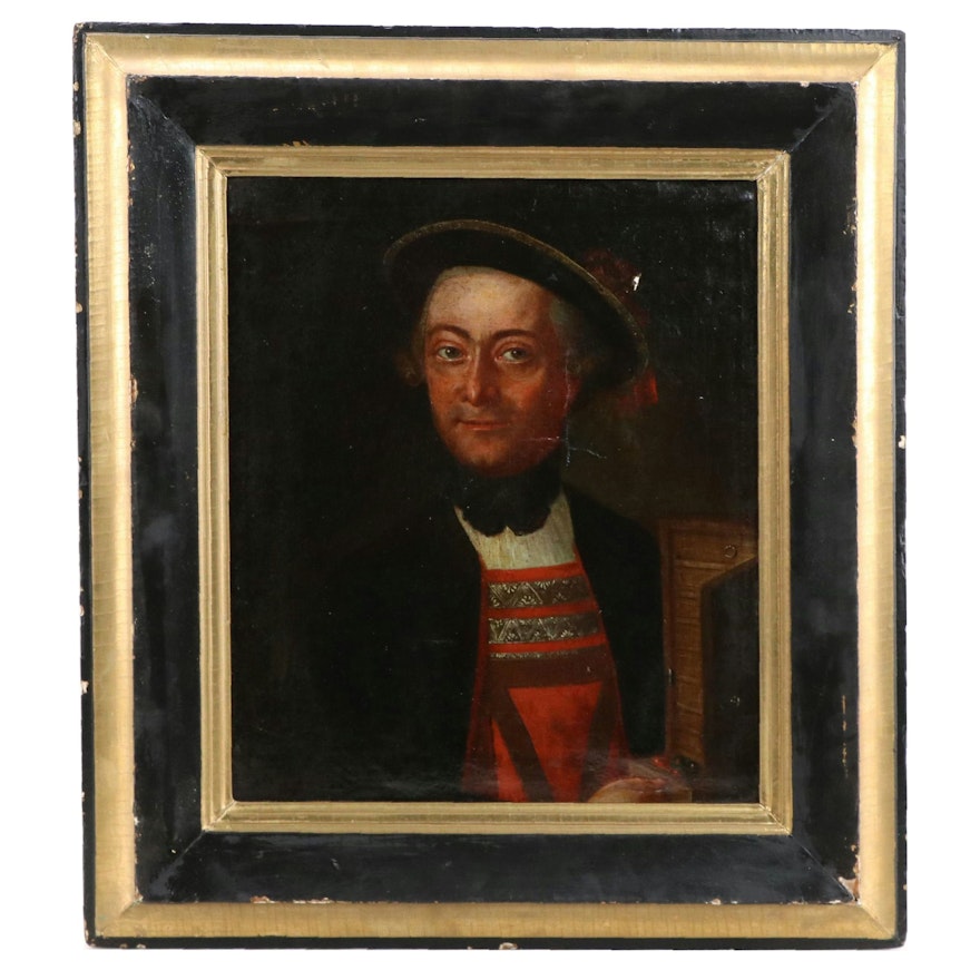 French School Oil Painting Portrait of a Gentleman, 18th Century