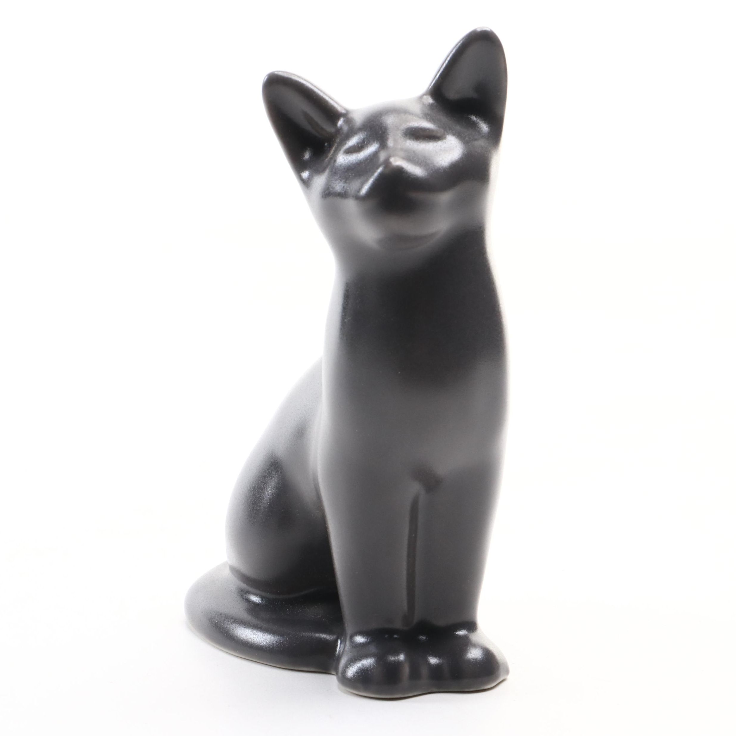 Rookwood Pottery "Cat" Glazed Ceramic Paperweight After Louise Abel, 2013
