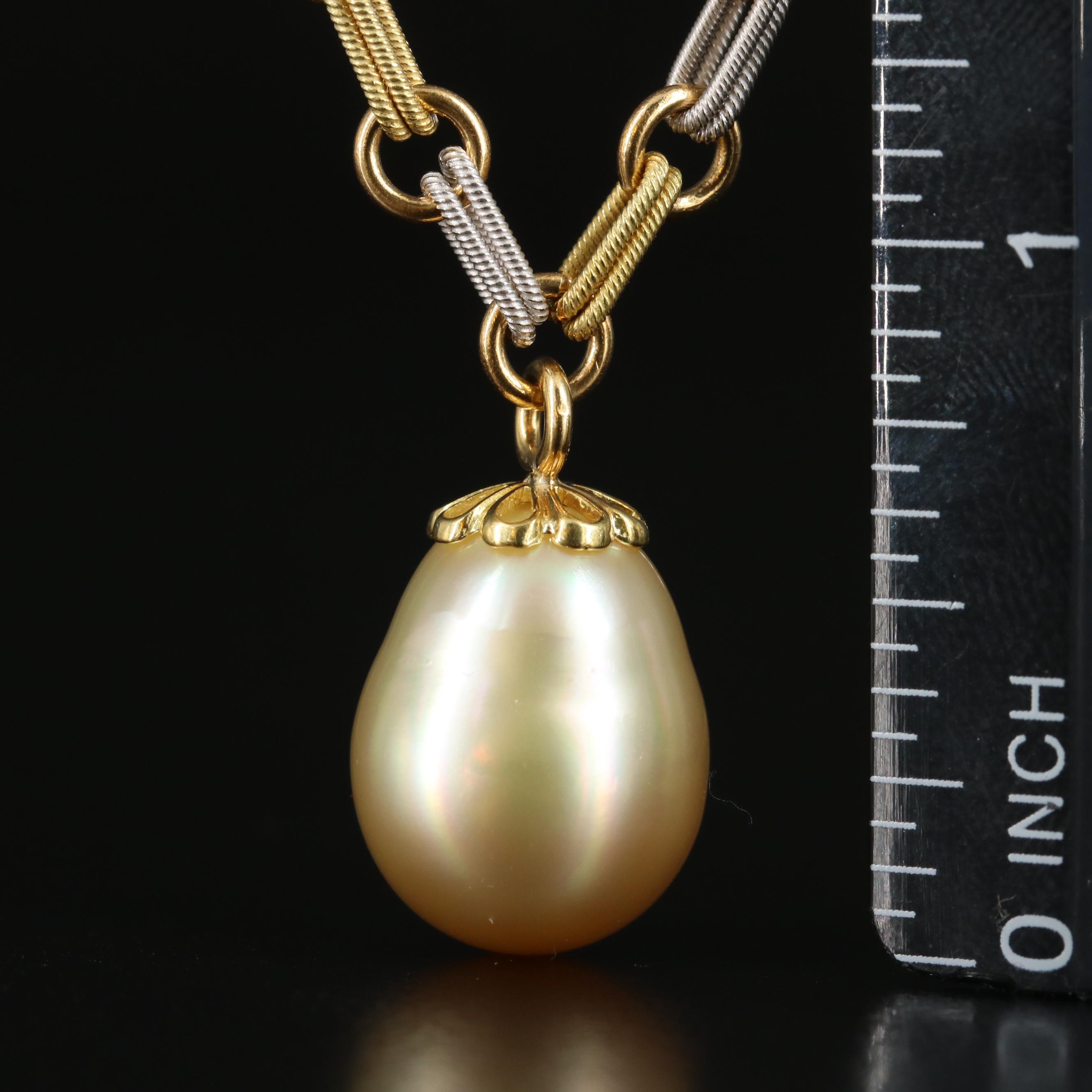 18K Two-Tone Pearl Necklace
