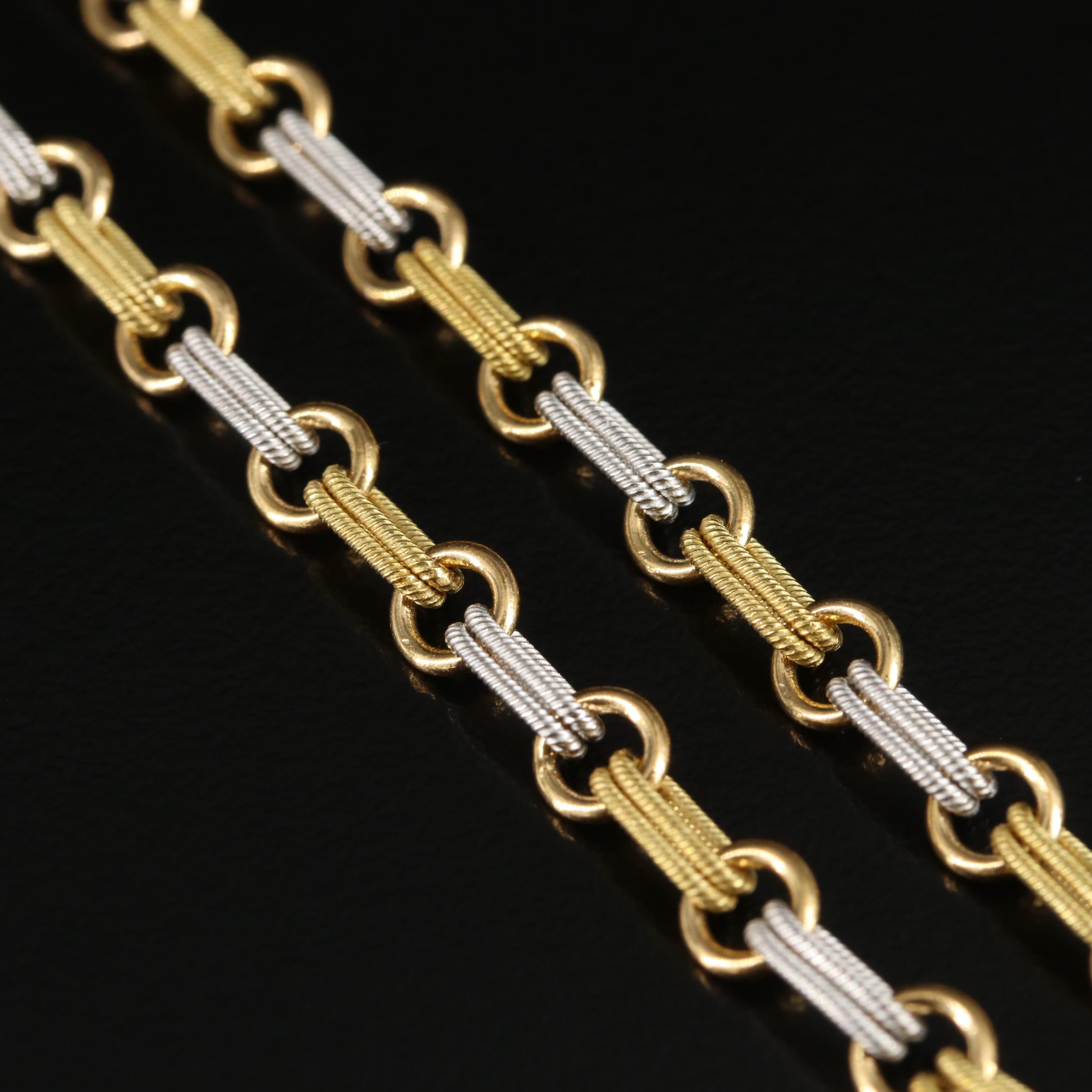 18K Two-Tone Pearl Necklace