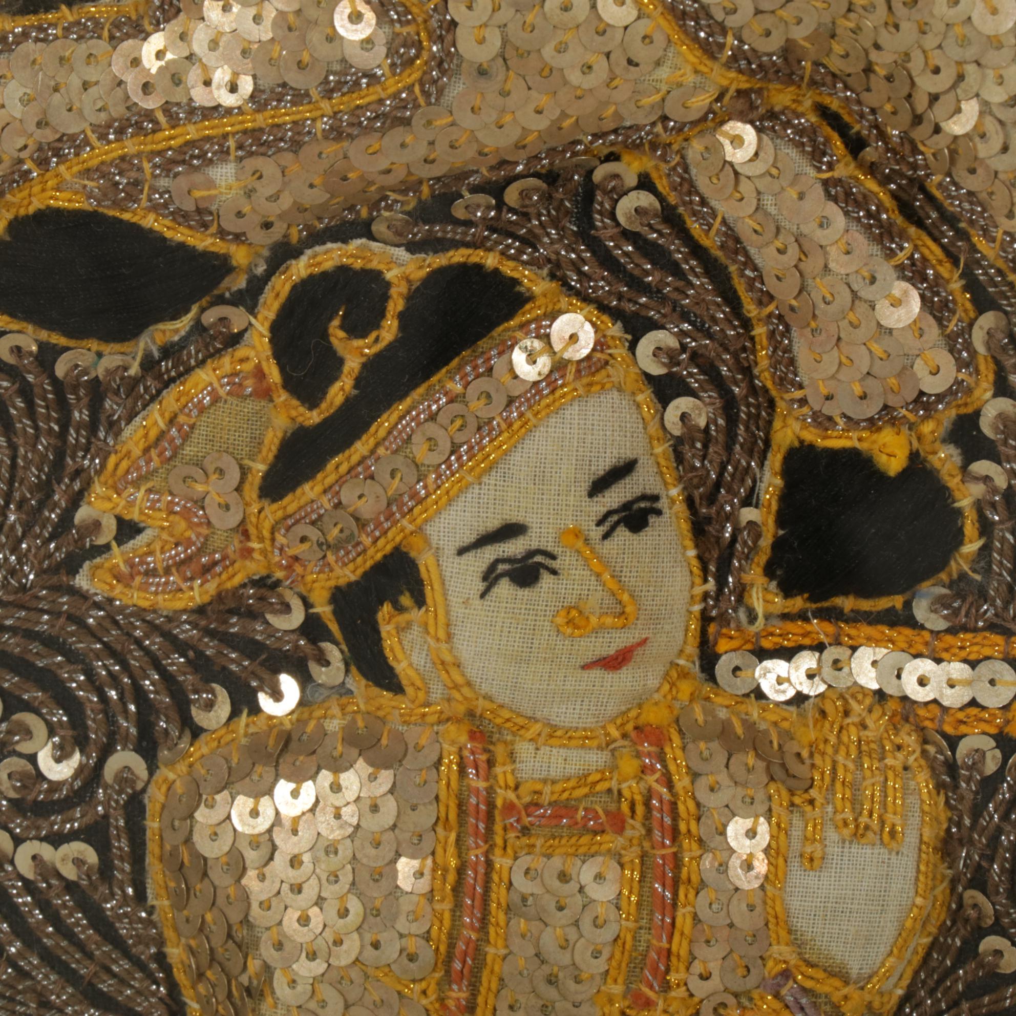 Burmese Hand-Embroidered Kalaga Textile Panel