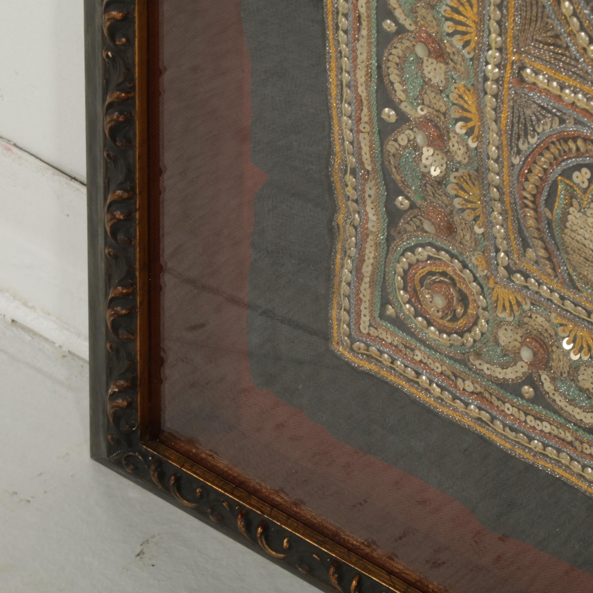 Burmese Hand-Embroidered Kalaga Textile Panel