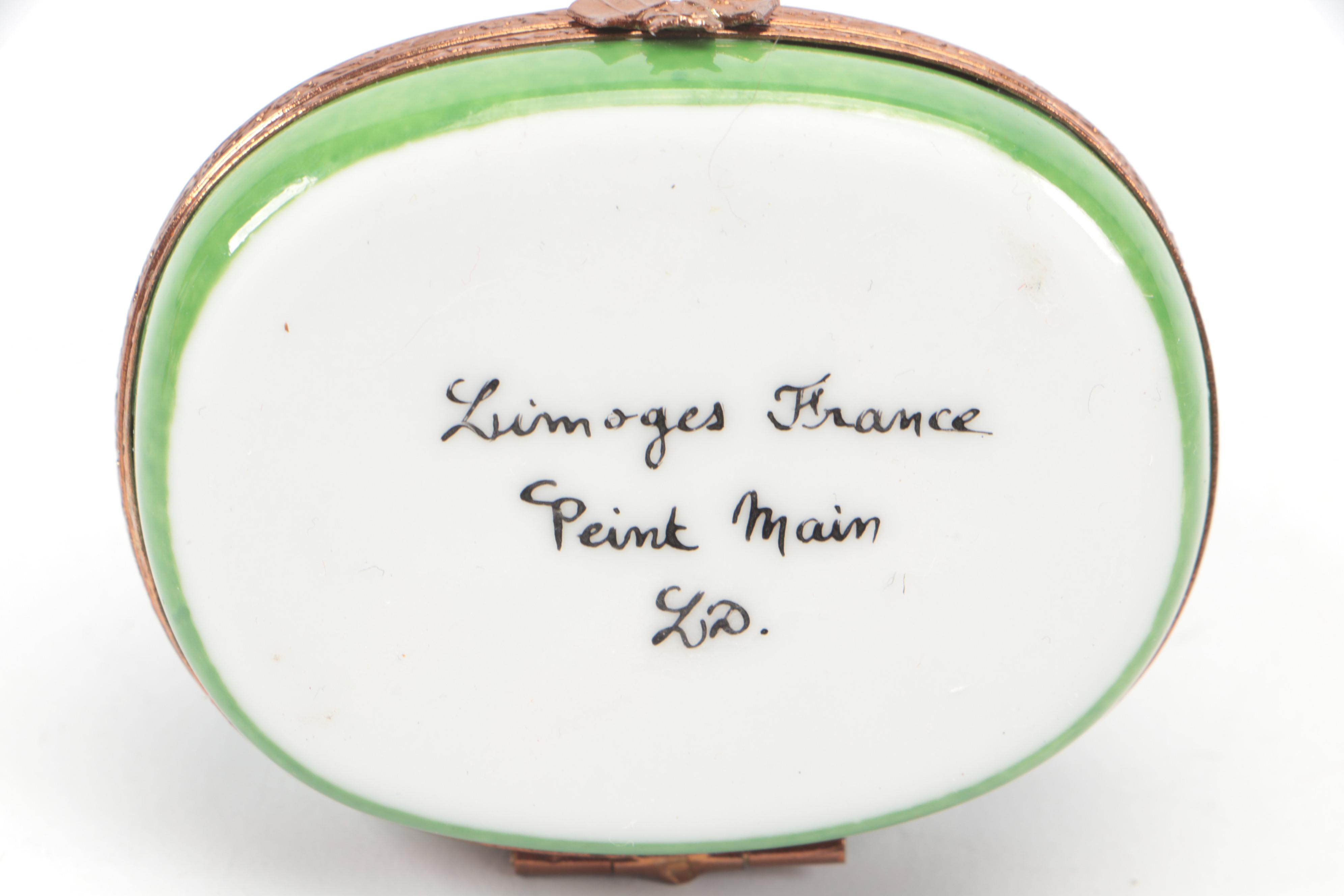 Limoges Hand-Painted Porcelain Boxes, Including Paris Cityscape Porcelain Puzzle