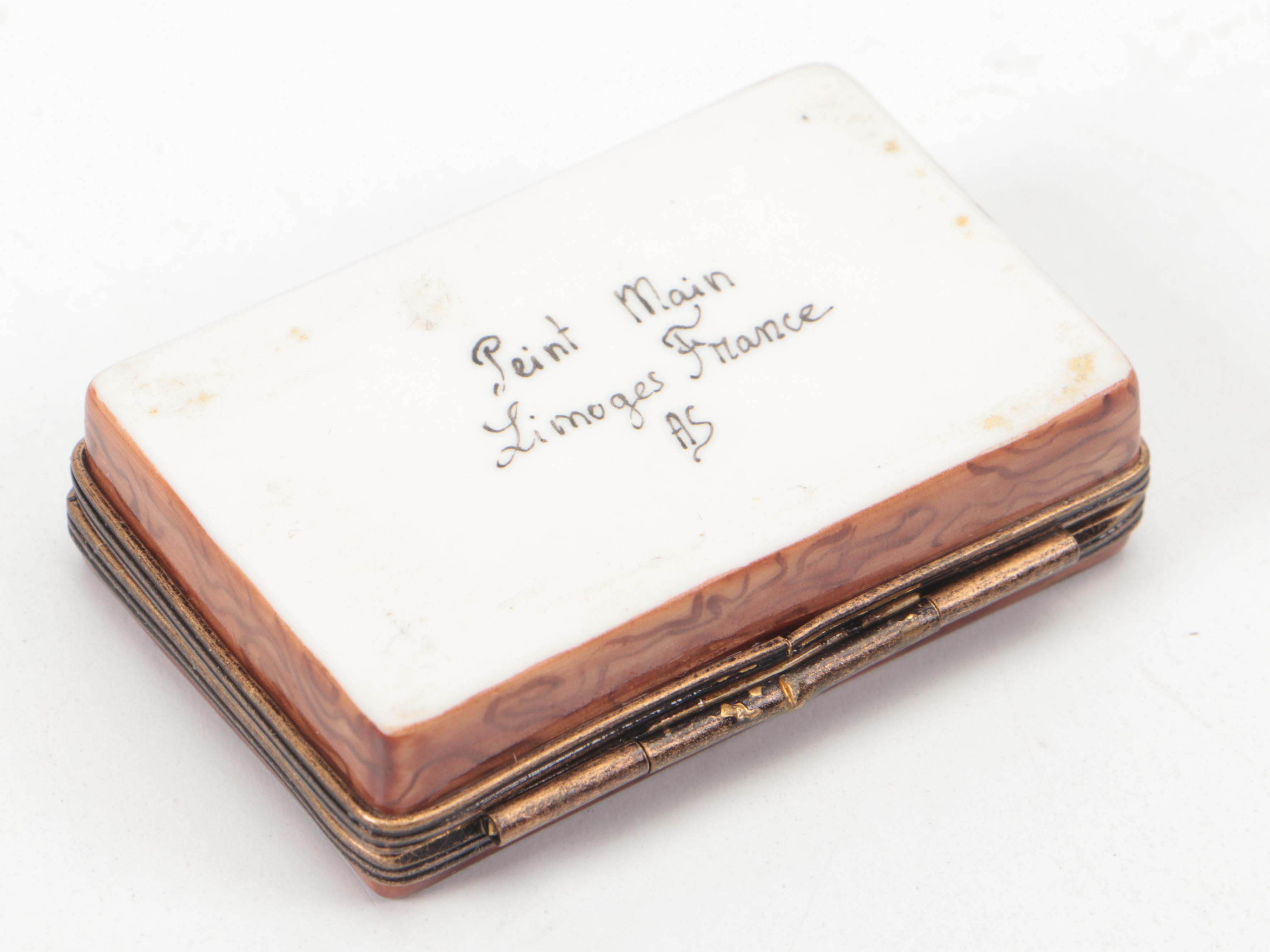 Limoges Hand-Painted Porcelain Boxes, Including Paris Cityscape Porcelain Puzzle