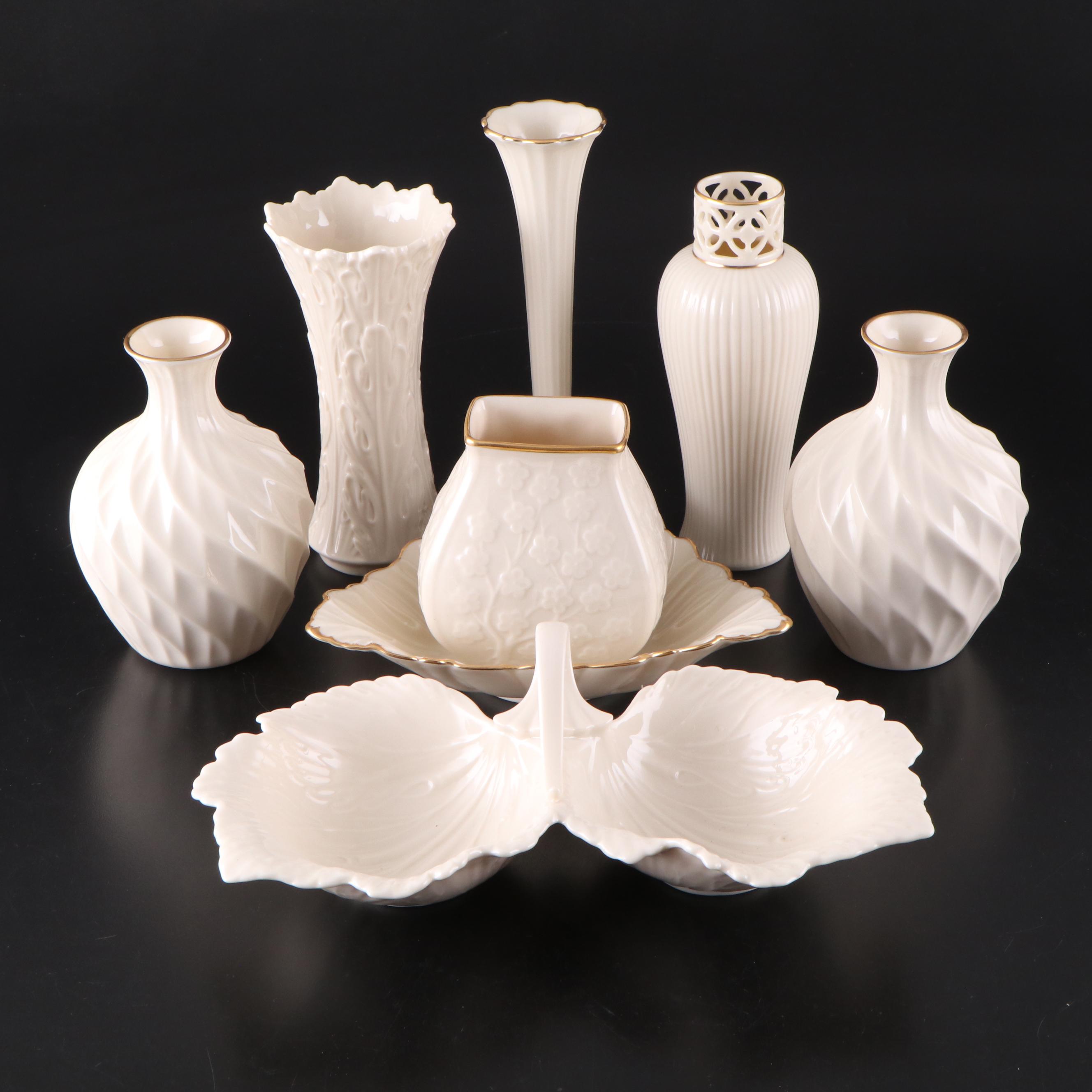 Lenox "Richmond Collection" Porcelain Vase Pair with More Lenox Vases and Dishes