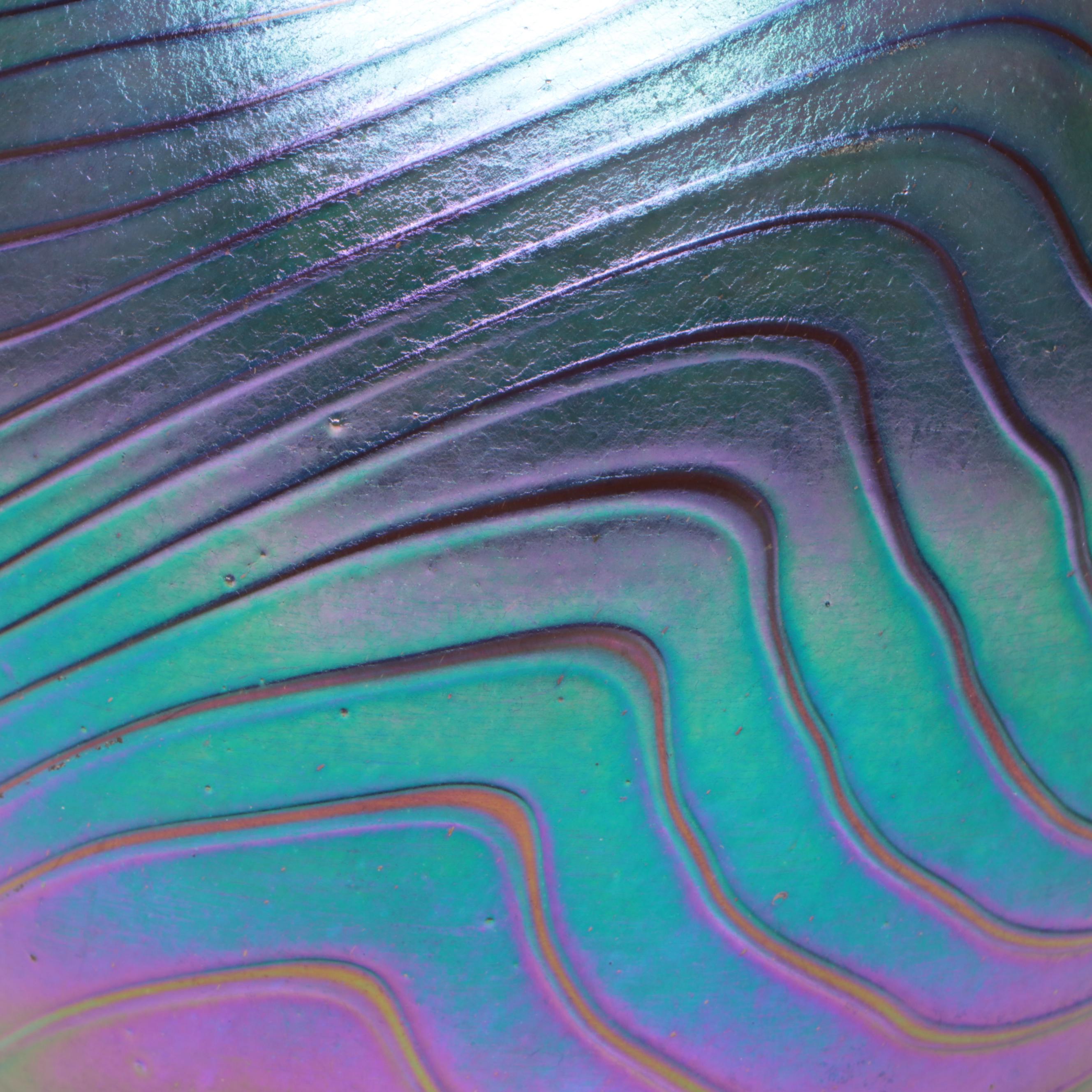 Bruce Freund Art Glass Iridescent Vase, Paperweight with Murrine Work, 1996