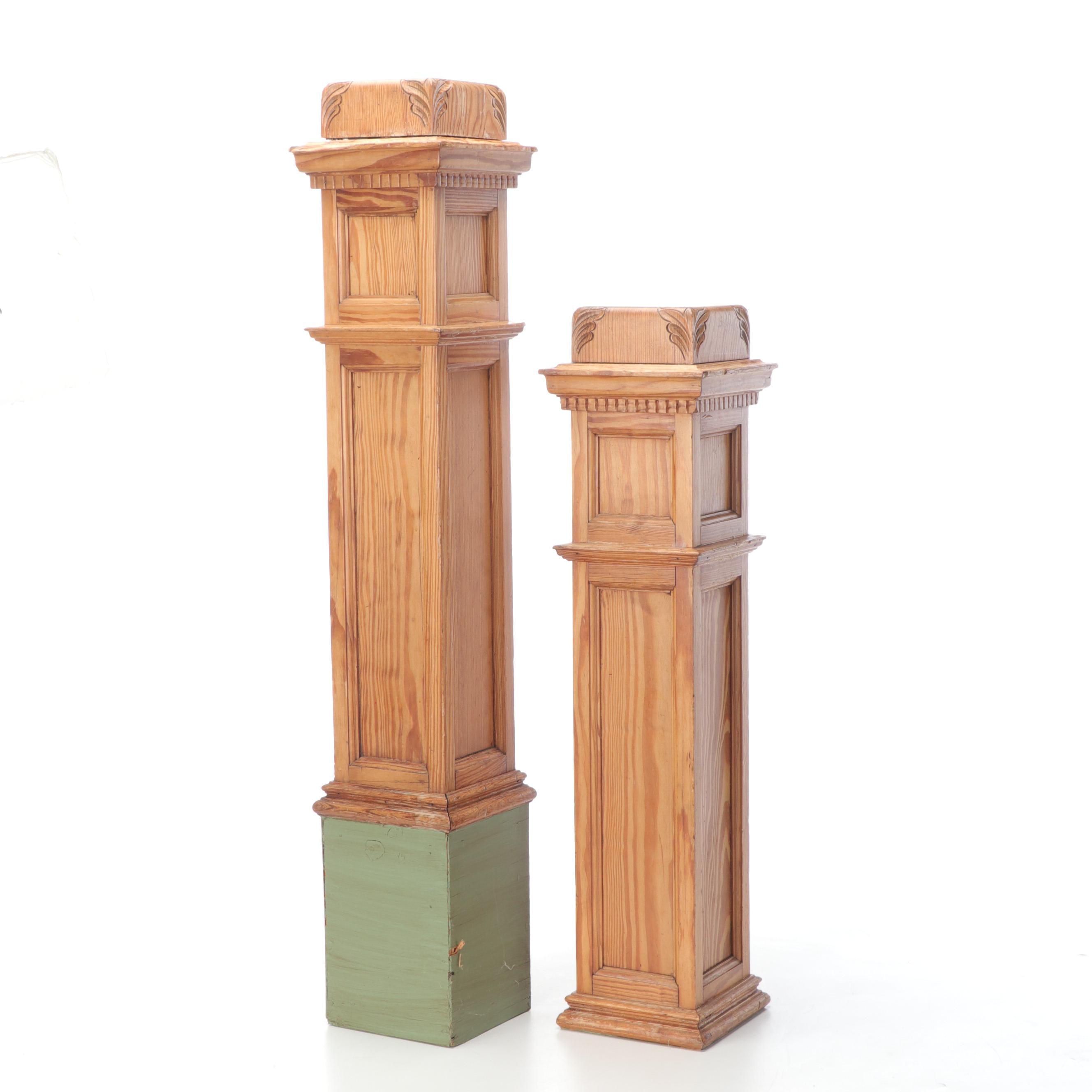 Heavy Oak Wood Columns