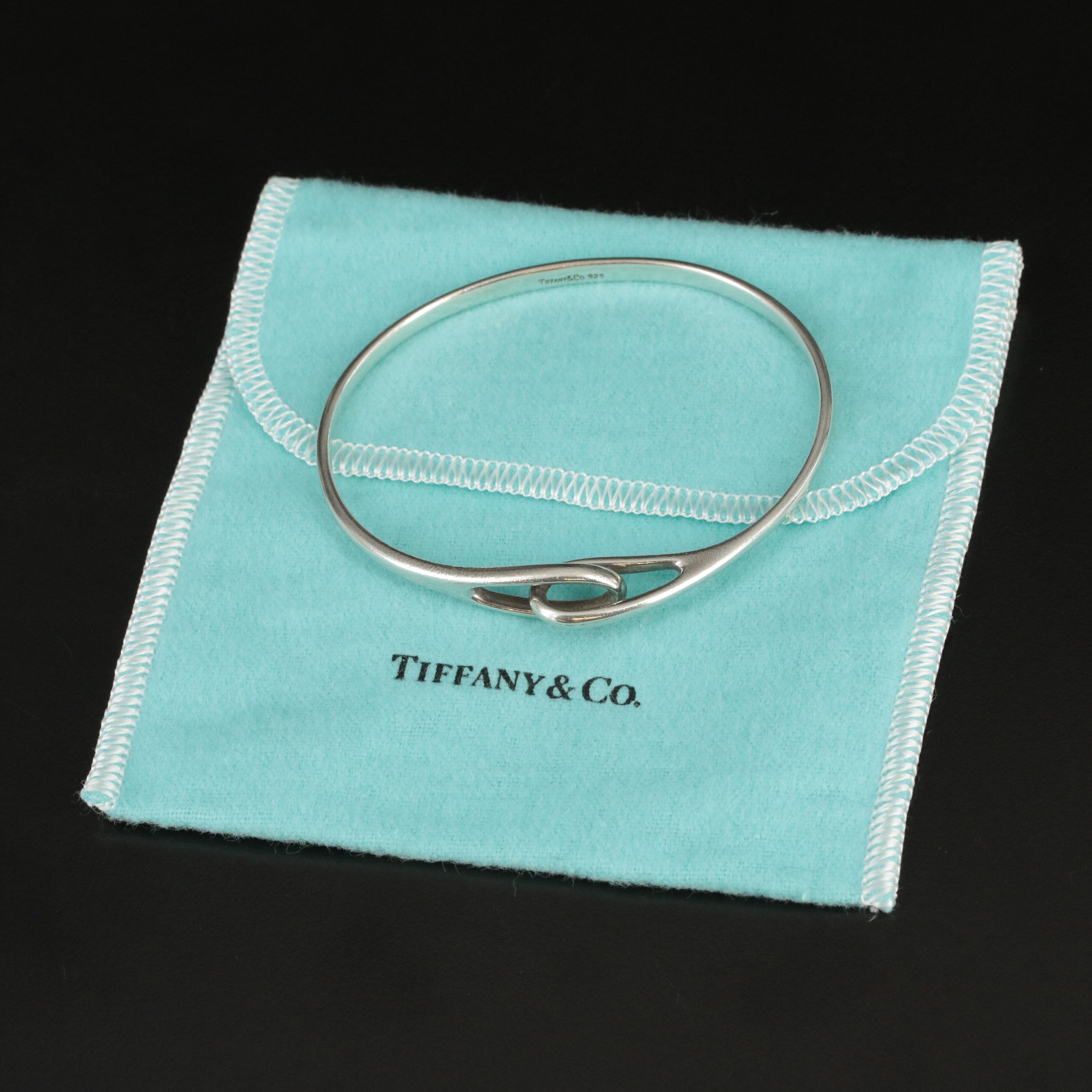 Tiffany & Co. Interlocking Double Loops Sterling Bangle Bracelet