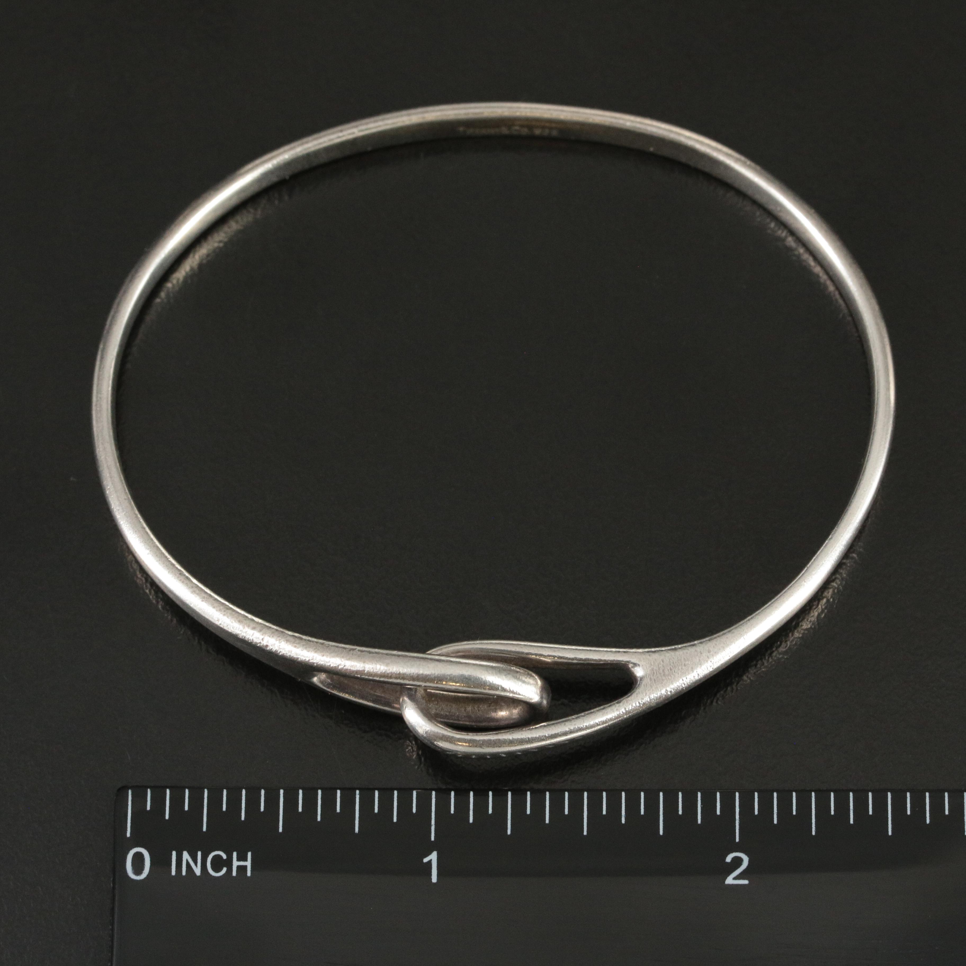 Tiffany & Co. Interlocking Double Loops Sterling Bangle Bracelet