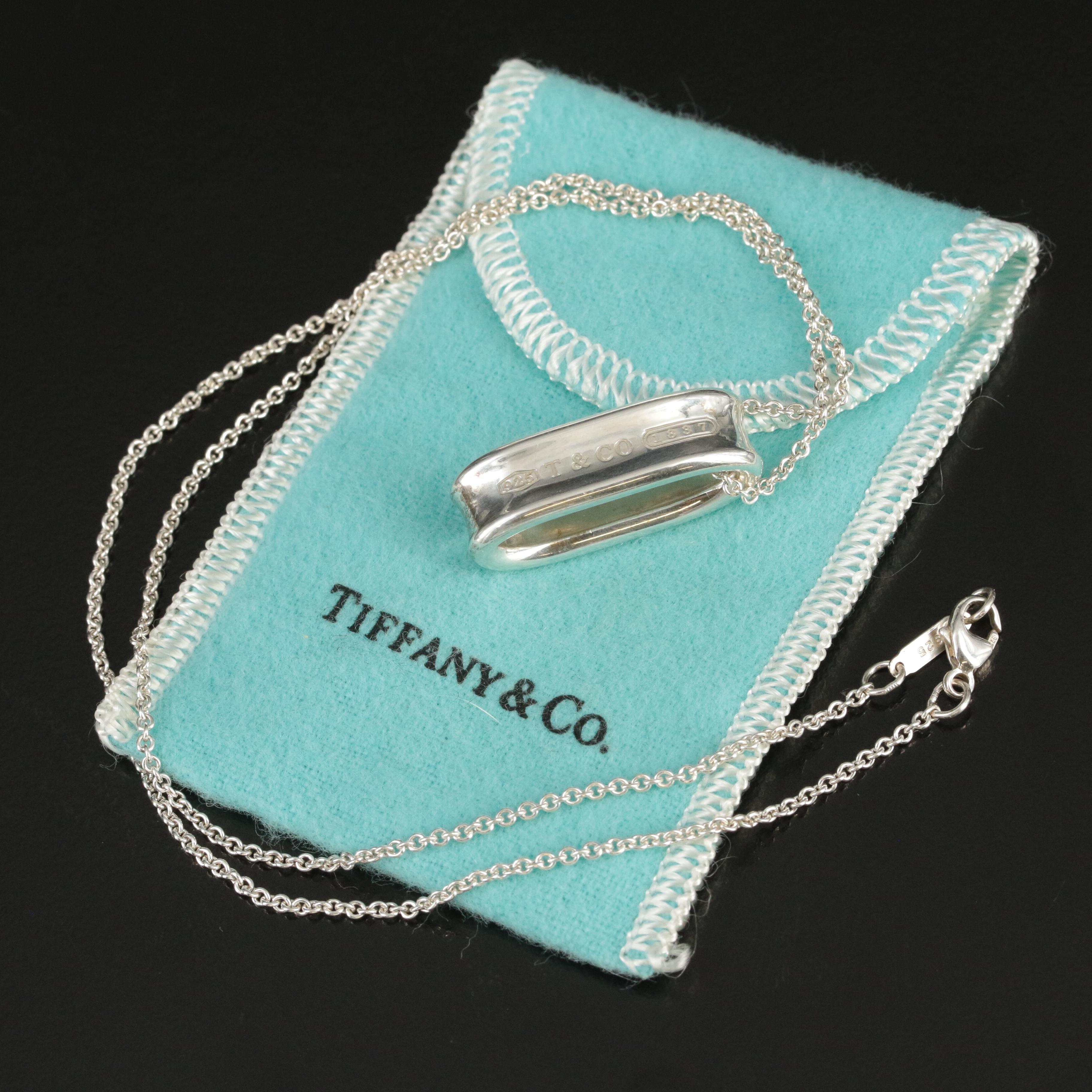 Tiffany & Co. "1837" Sterling Oval Loop Pendant Necklace