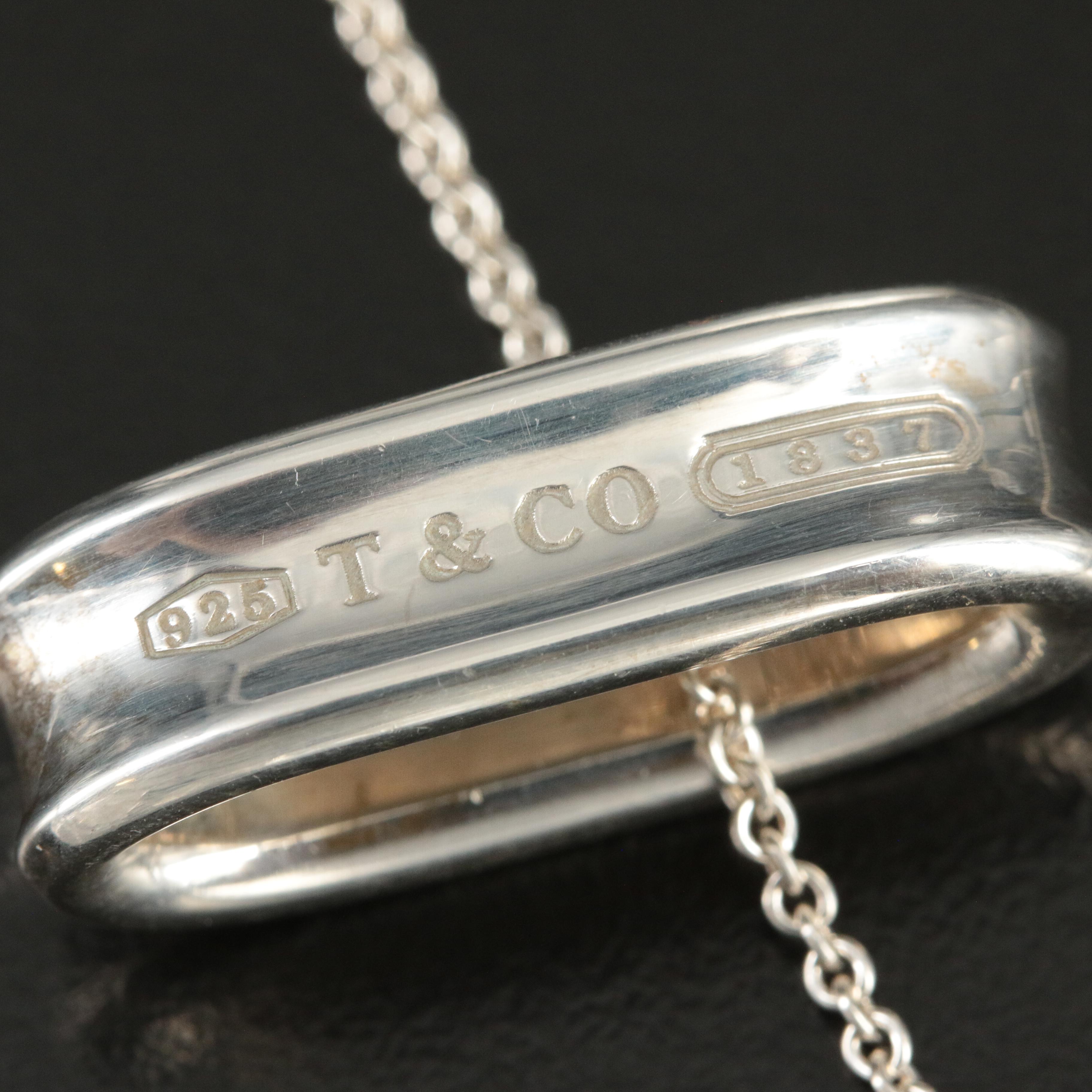 Tiffany & Co. "1837" Sterling Oval Loop Pendant Necklace