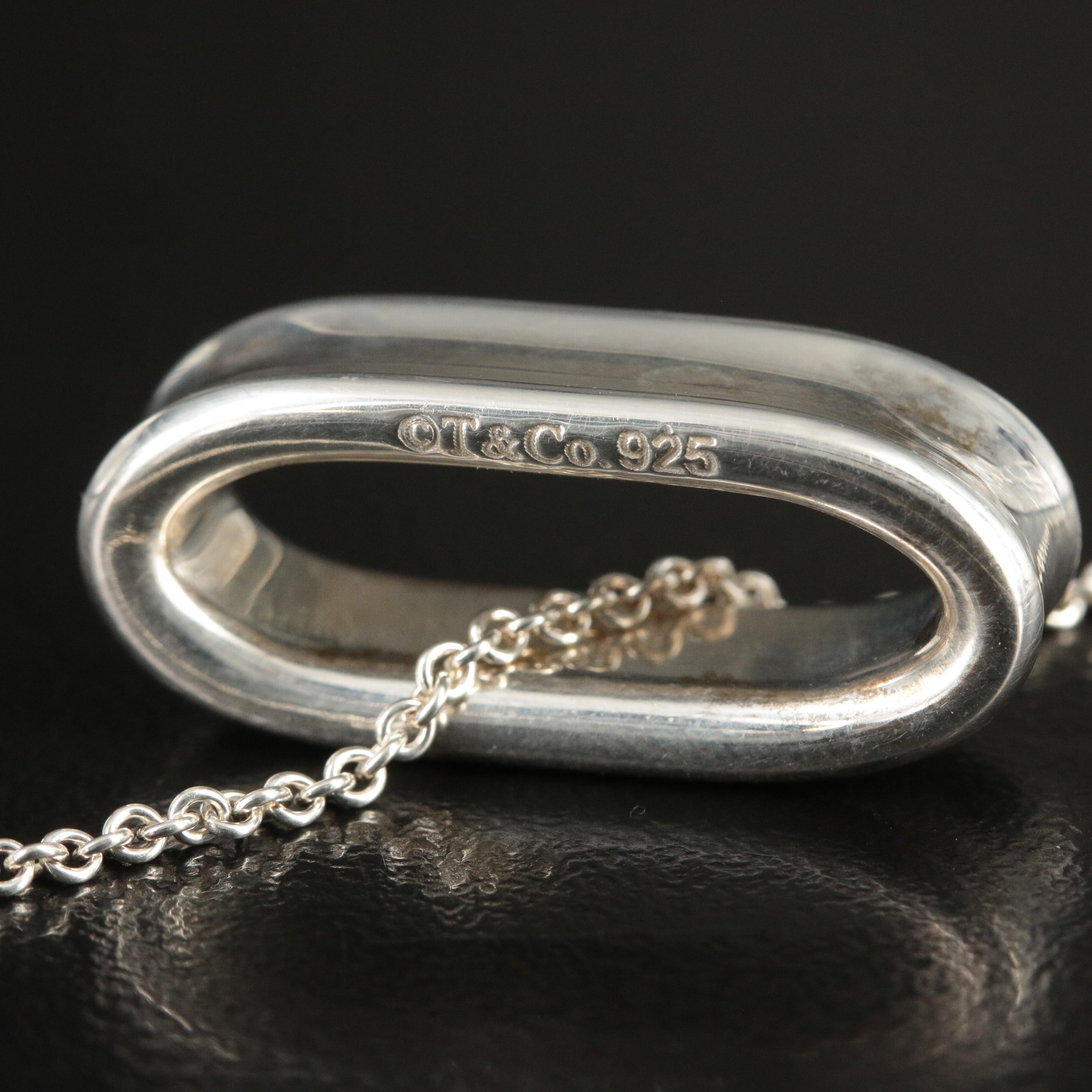 Tiffany & Co. "1837" Sterling Oval Loop Pendant Necklace