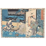 Utagawa Kunisada Ukiyo-e Woodblock Print From "The Tale of Genji"