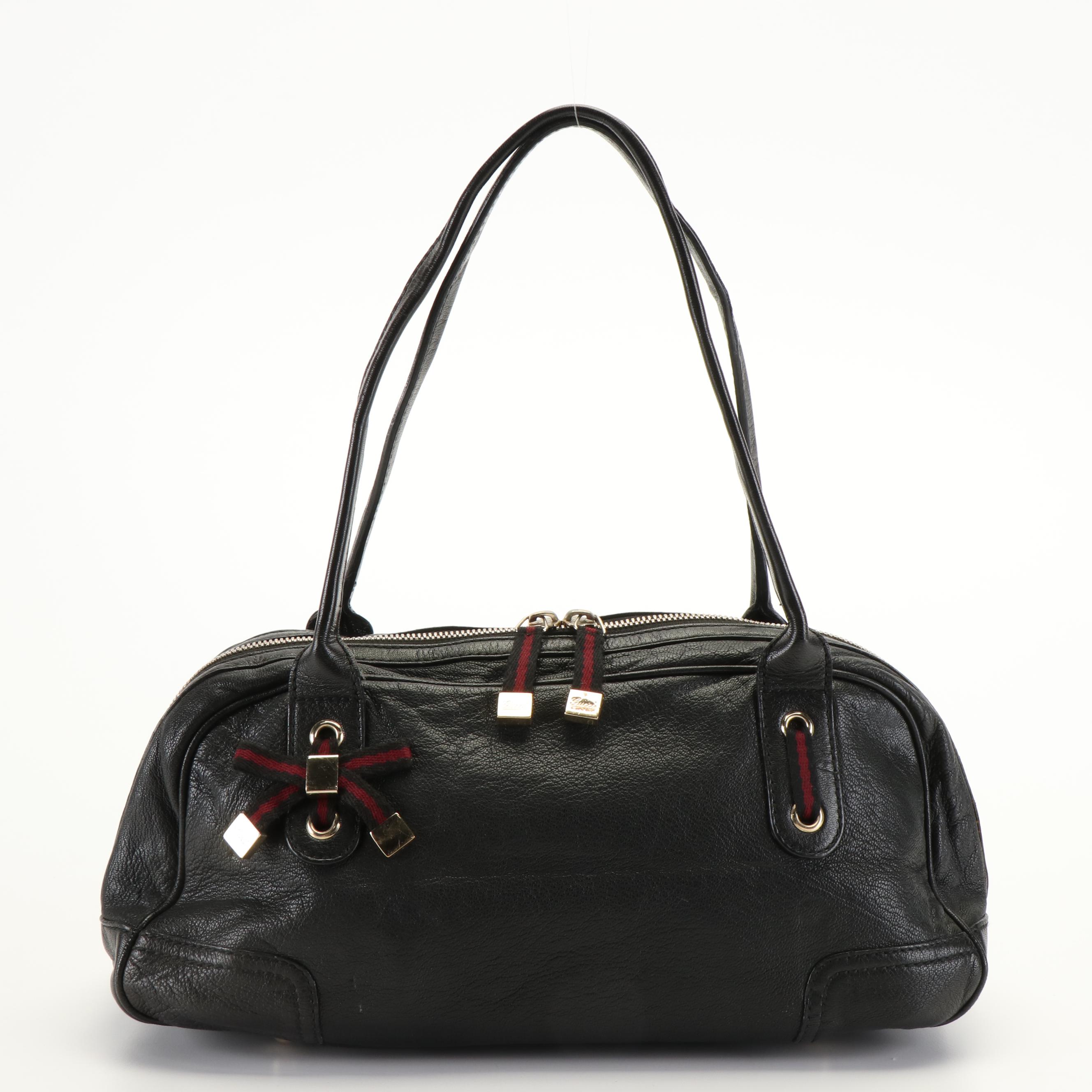 Gucci Princy Black Leather Boston Bag