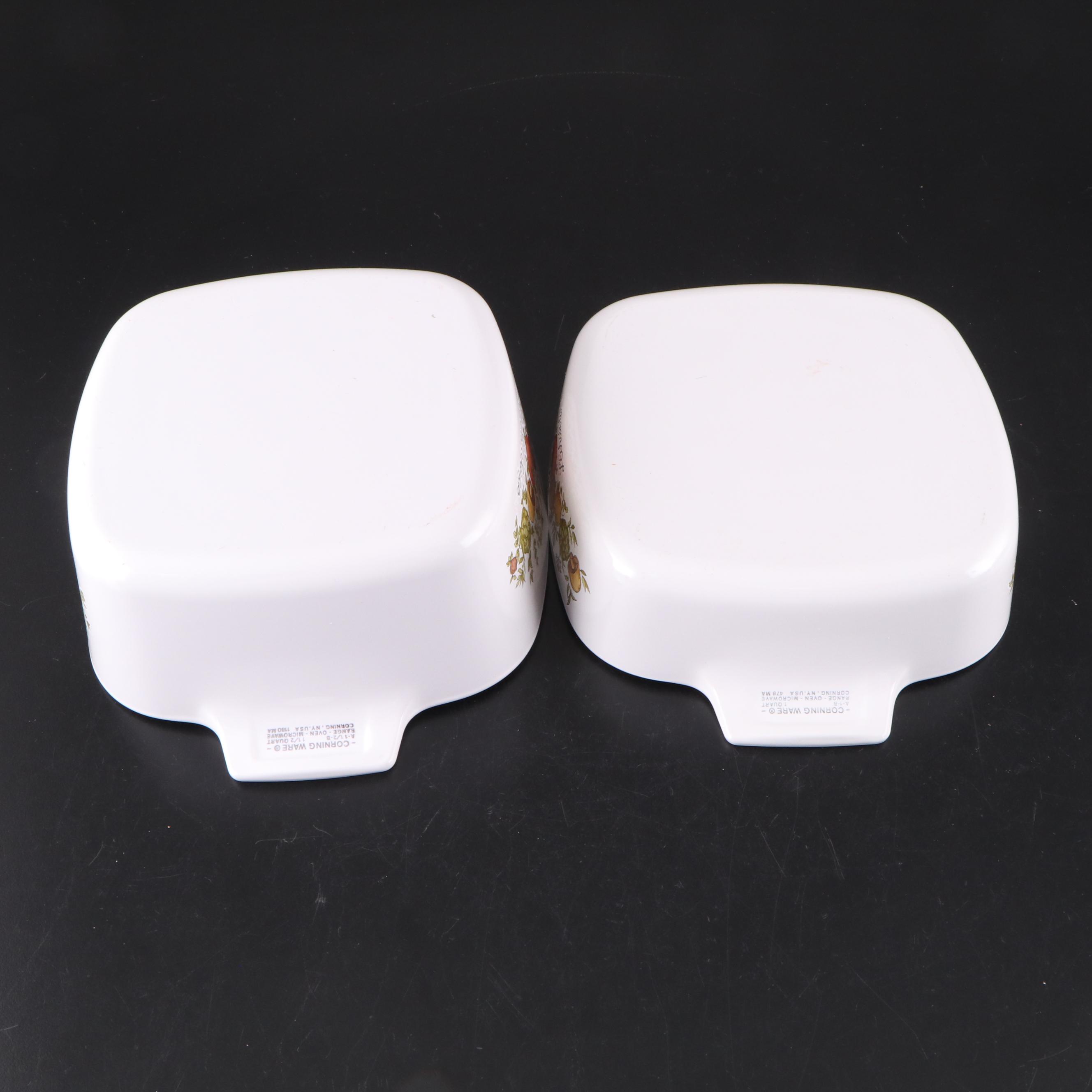 Corningware "Spice of Life" Glass Casserole Dishes and Pans, 1972–1987