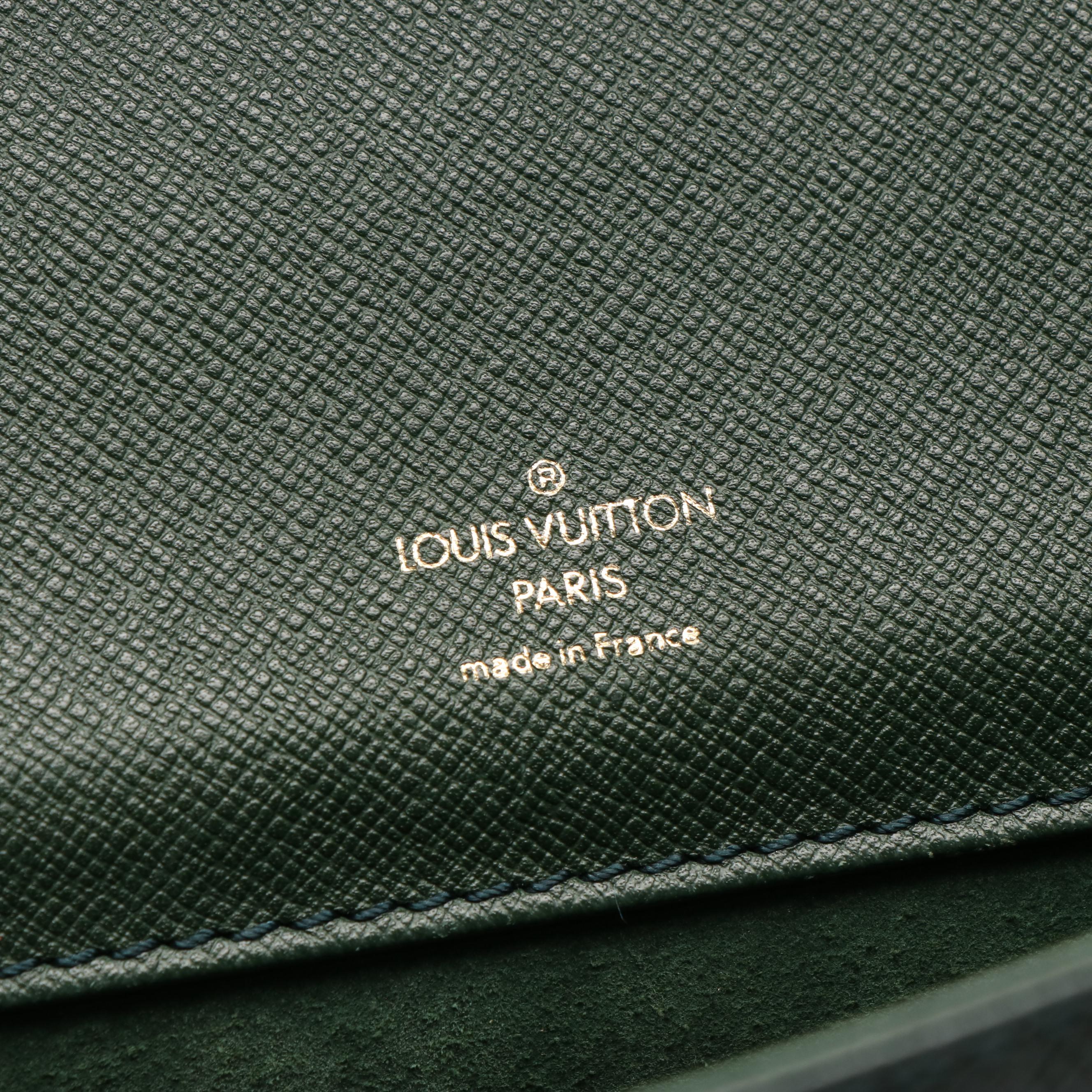 Louis Vuitton Kourad Ambassador Green Taiga Leather Briefcase