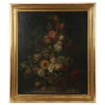 Oil Painting of a Still Life with Flowers