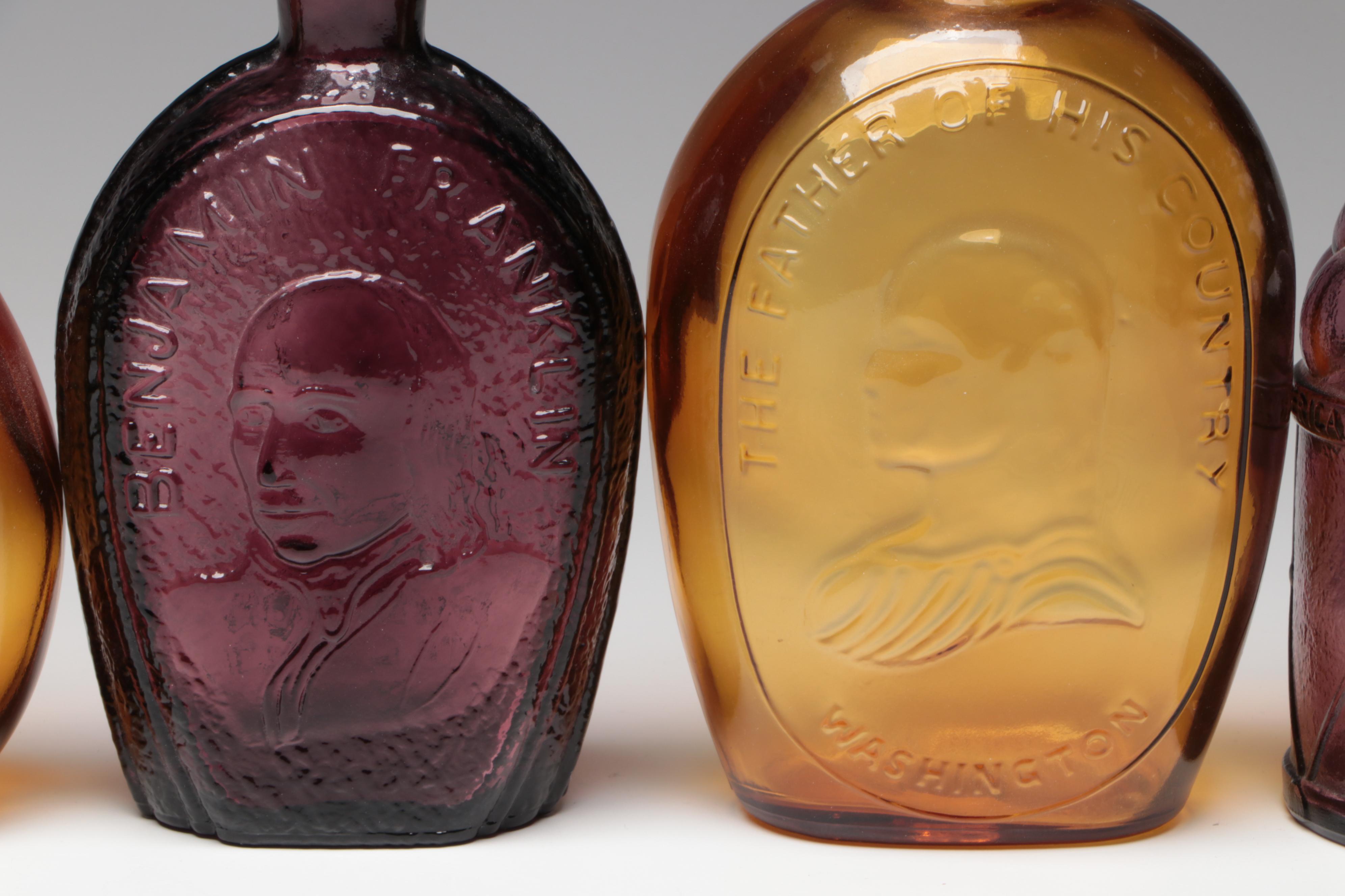 Wheaton Glass Co. "Benjamin Franklin" and More Colored Glass Bottles