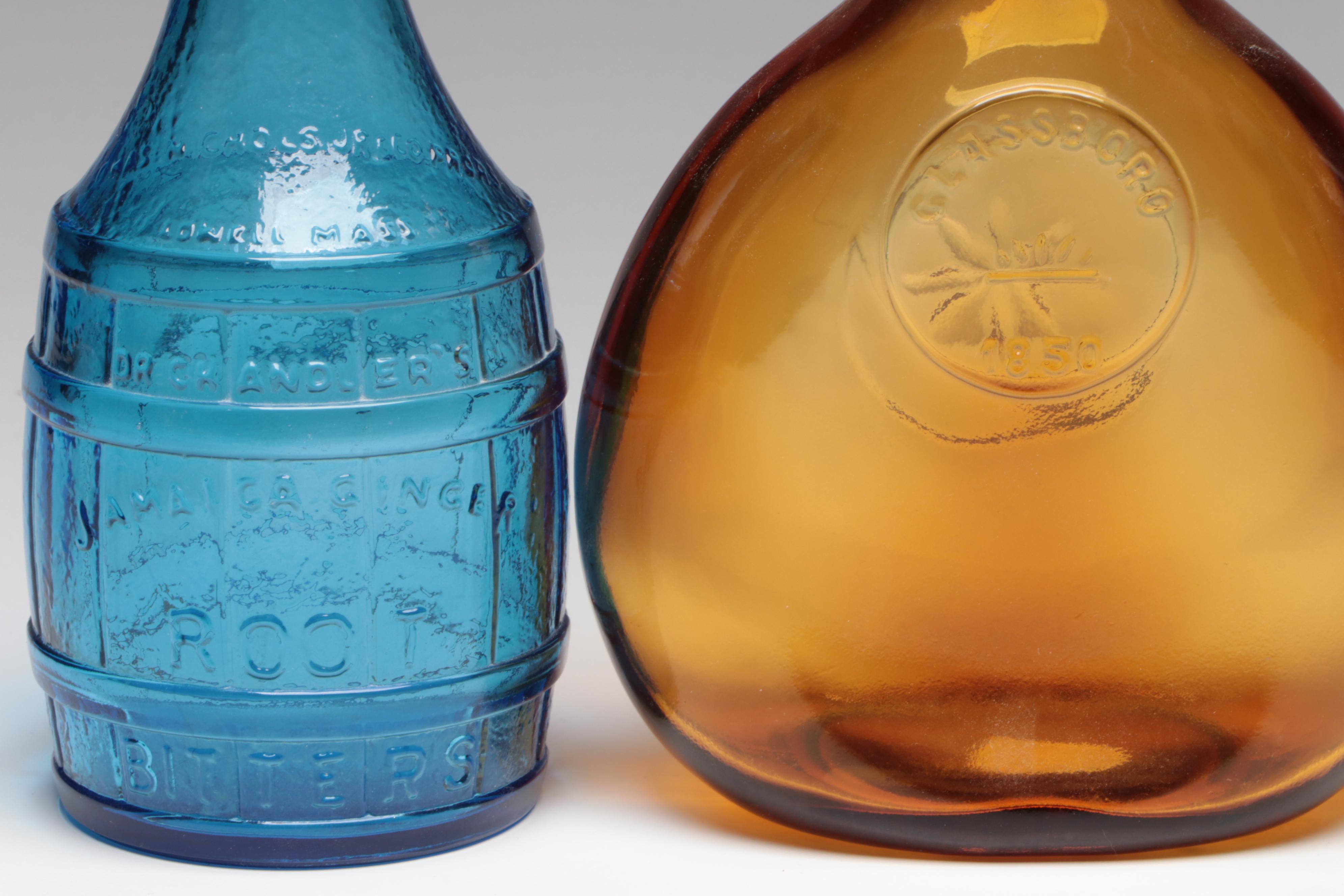 Wheaton Glass Co. "Benjamin Franklin" and More Colored Glass Bottles