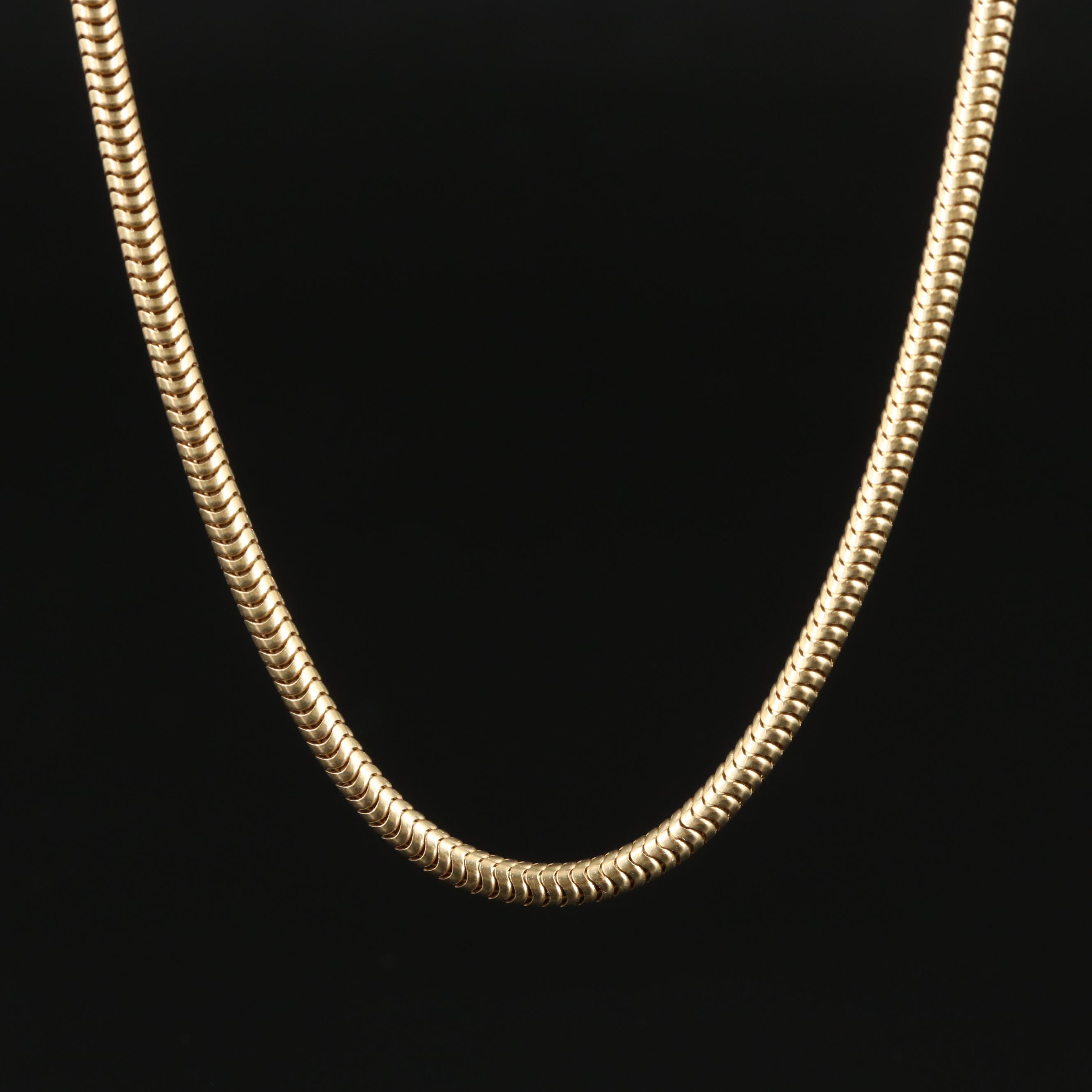 14K Round Snake Chain Necklace