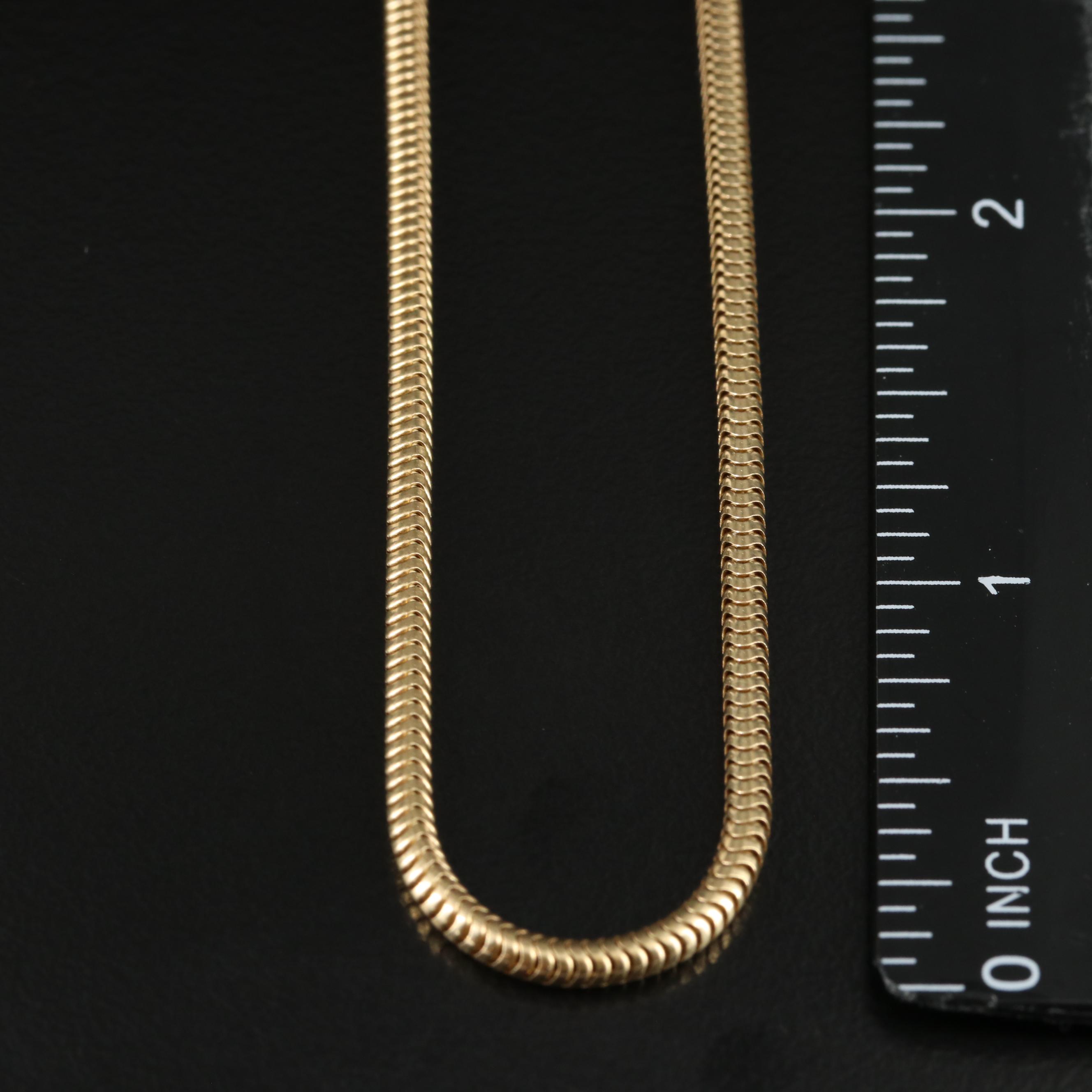 14K Round Snake Chain Necklace