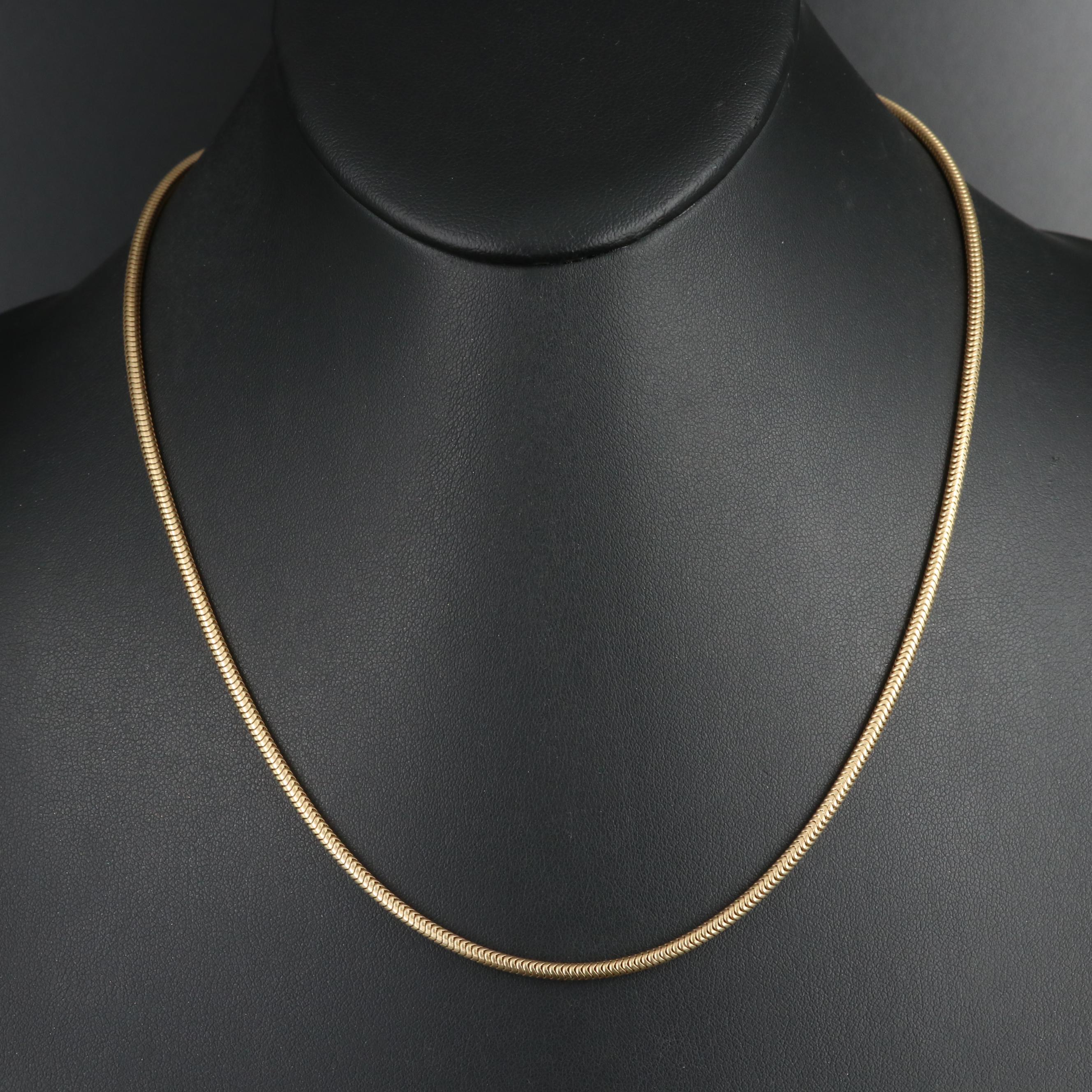 14K Round Snake Chain Necklace