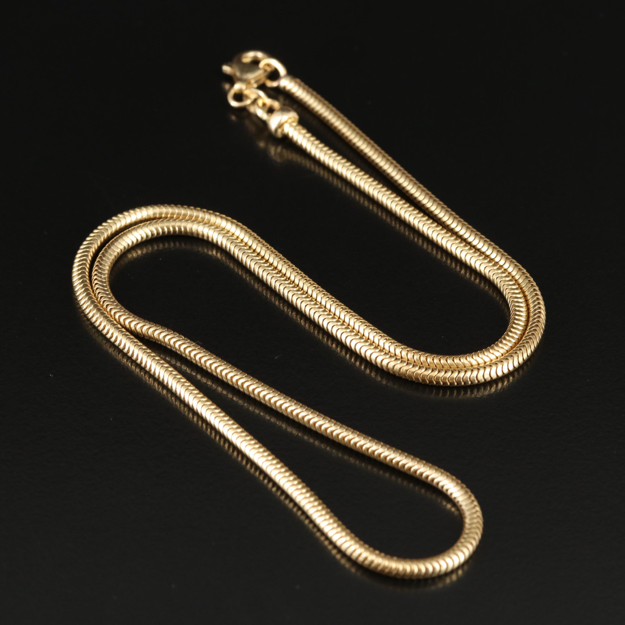 14K Round Snake Chain Necklace