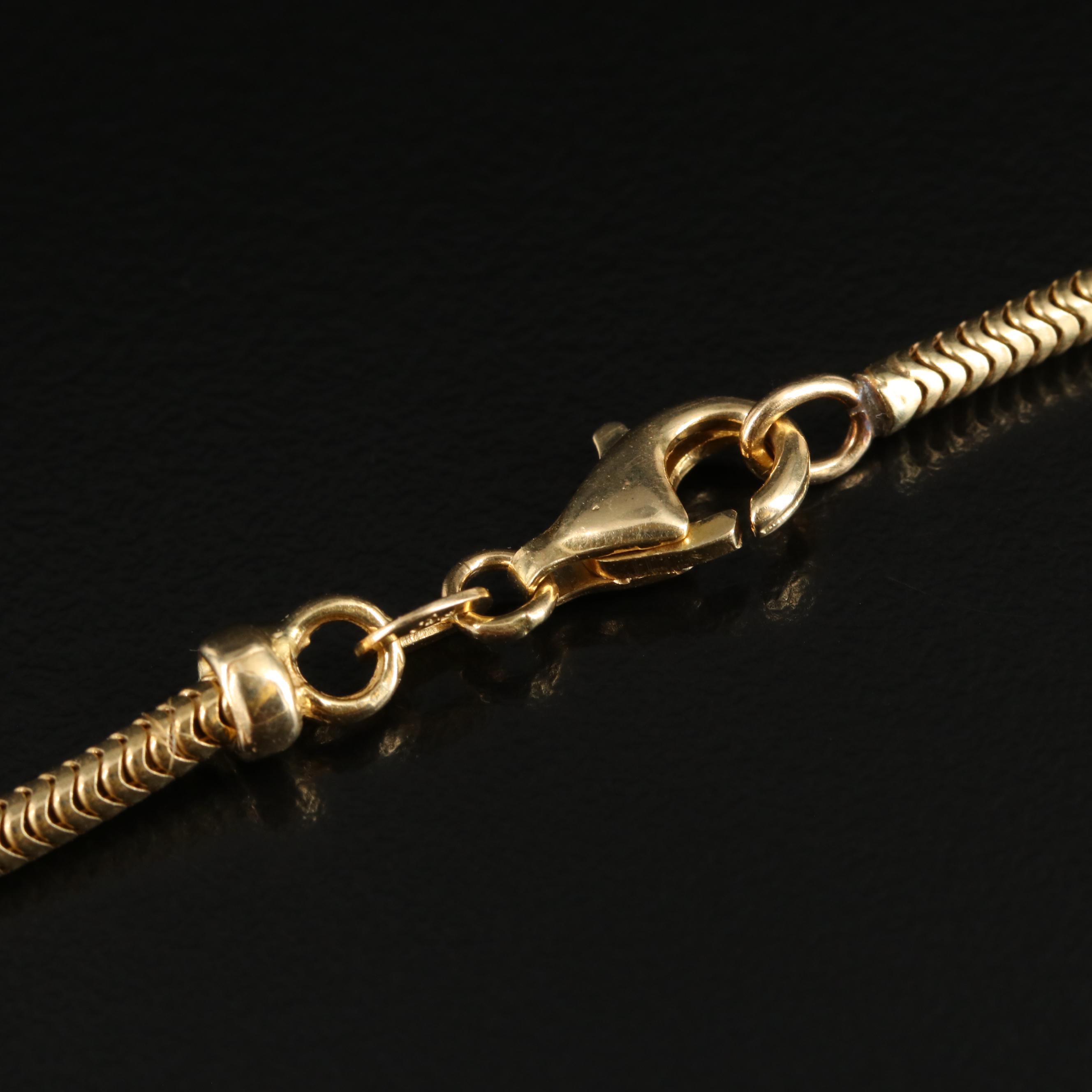 14K Round Snake Chain Necklace