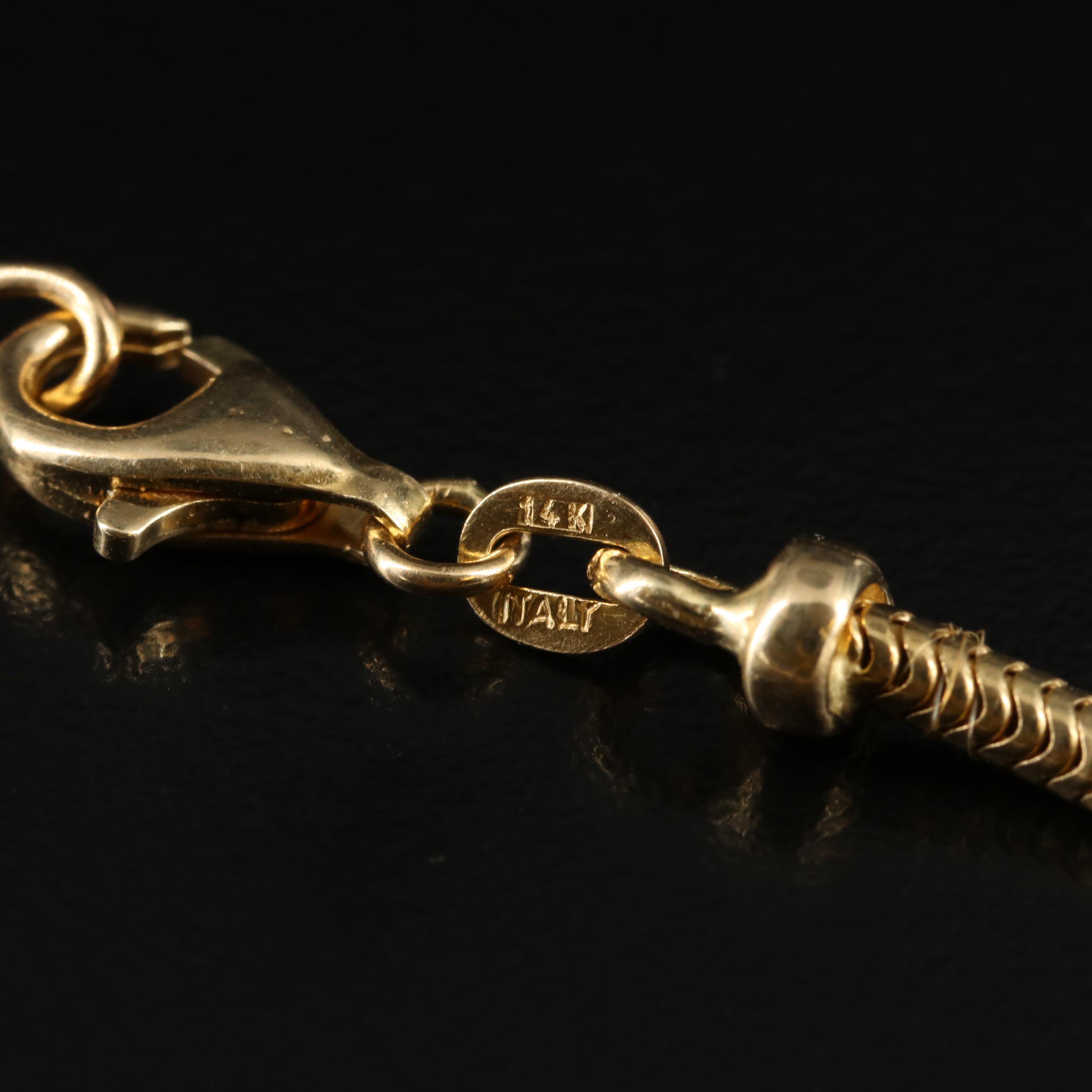 14K Round Snake Chain Necklace