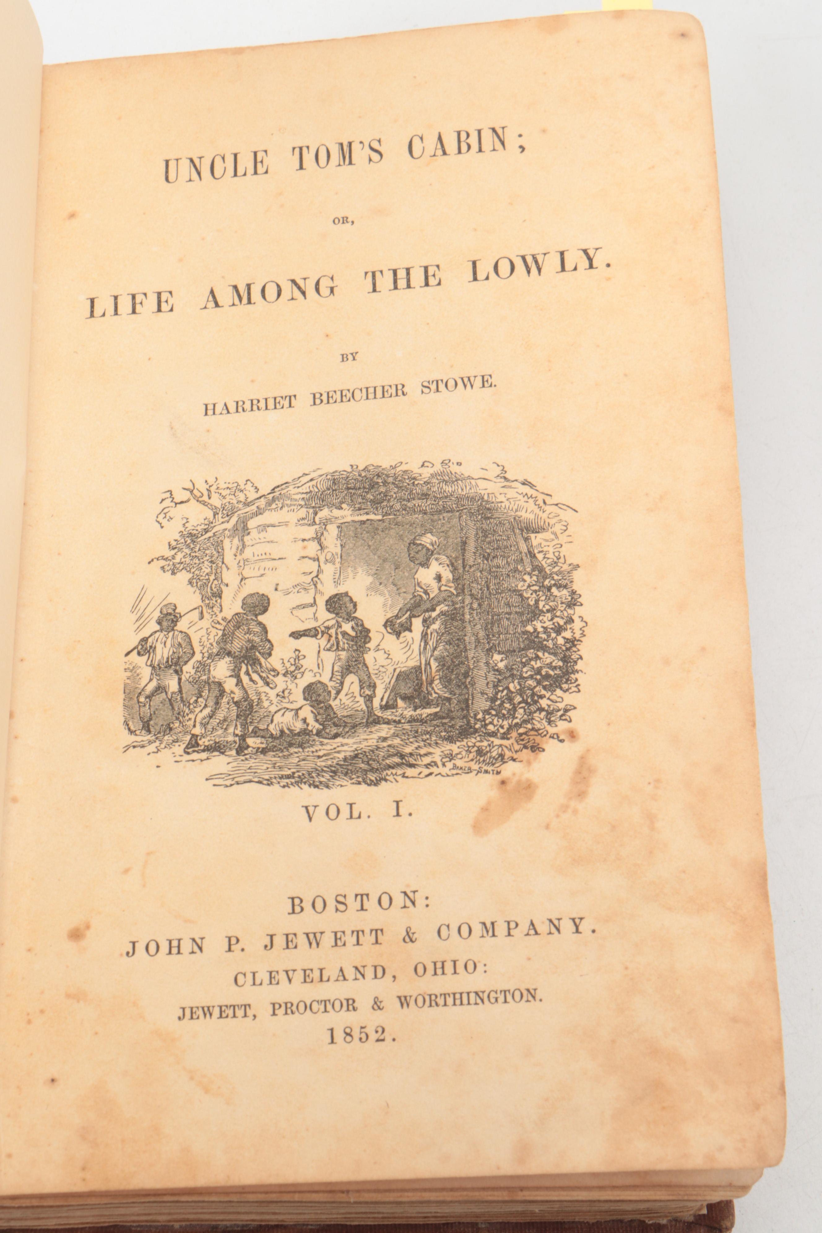 First Edition, First Printing "Uncle Tom's Cabin" by Harriet Beecher Stowe, 1852