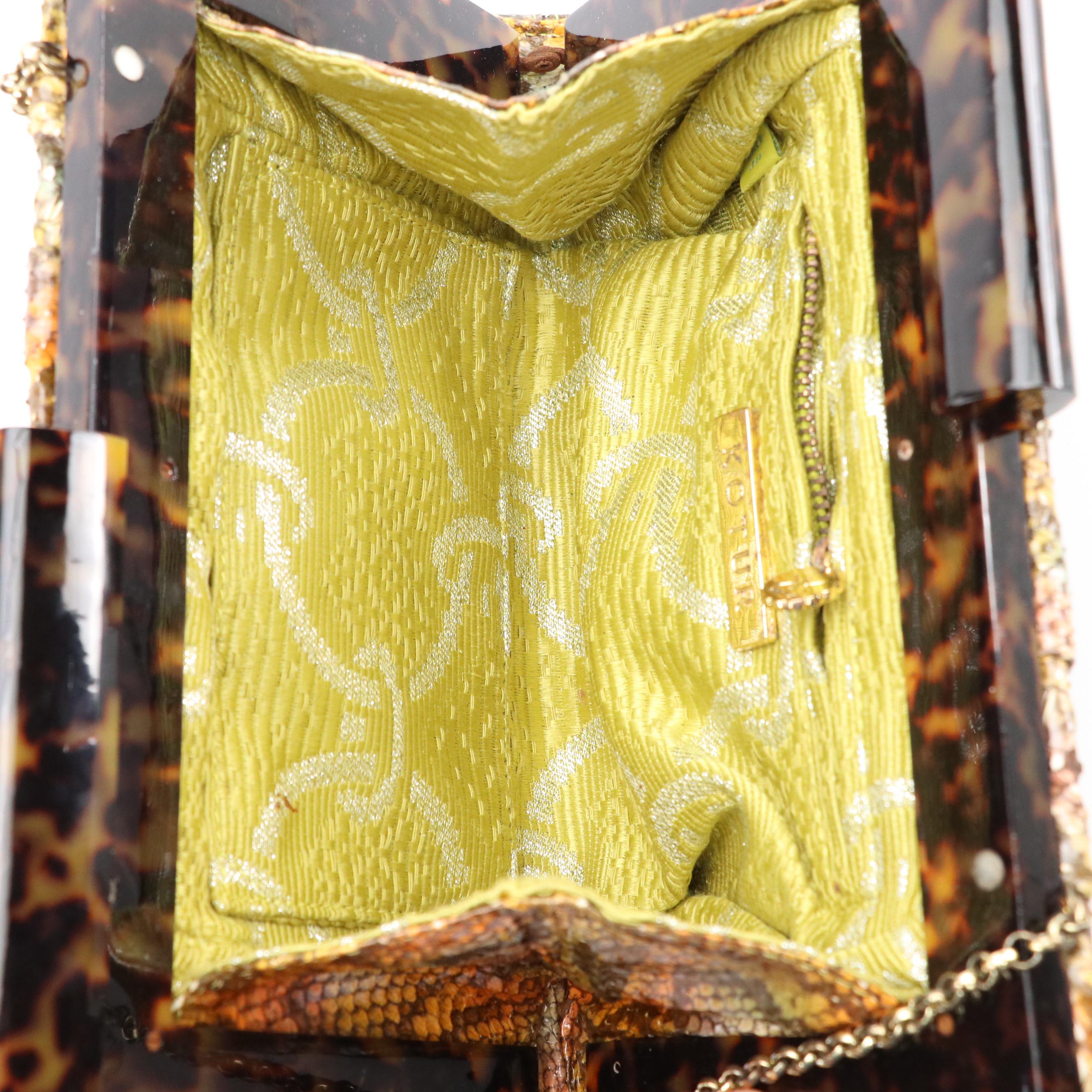 Serpui Marie Woven and Snakeskin Clutch Purse and Kotur Snakeskin Clutch Purse