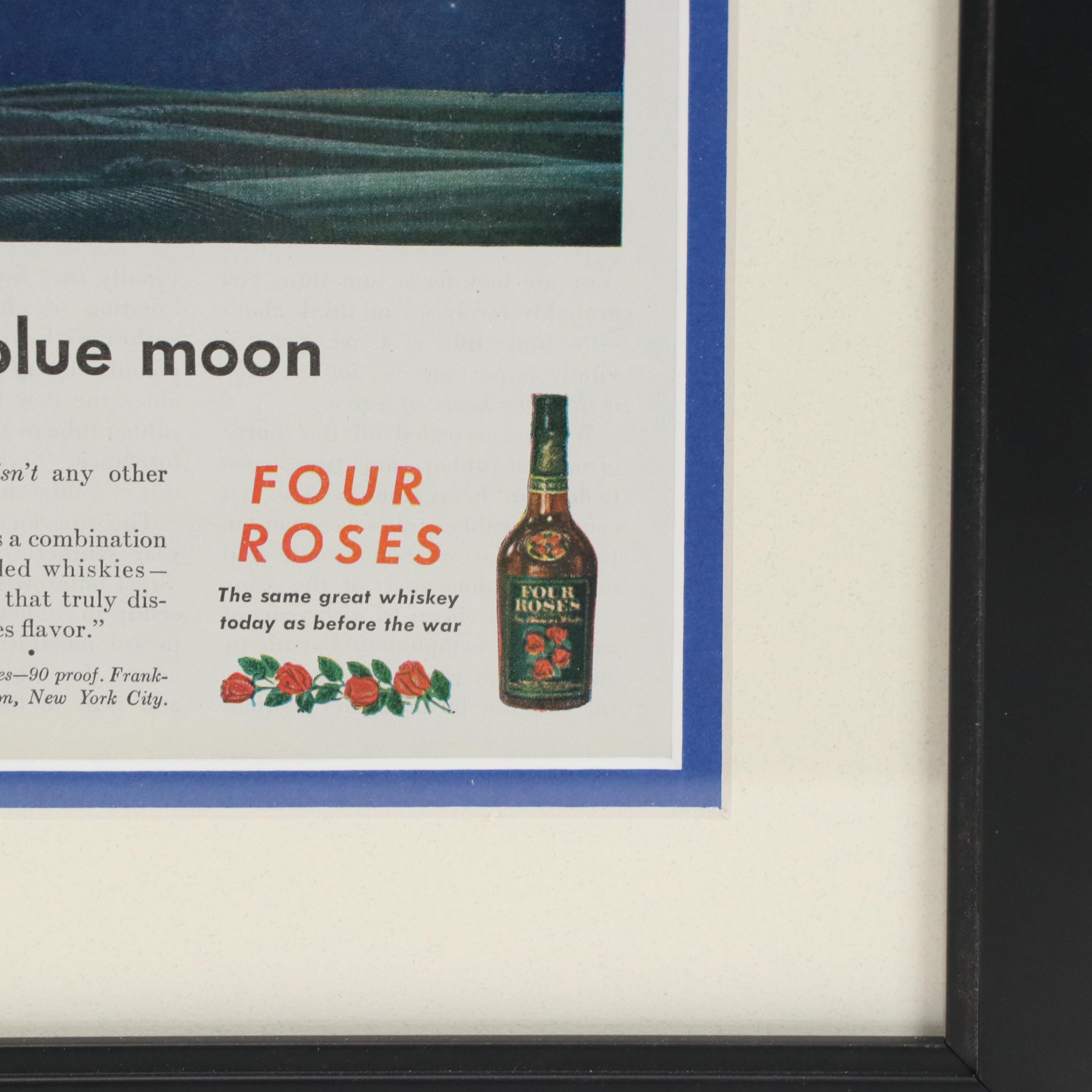 Four Roses Offset Lithograph Advertisement Poster