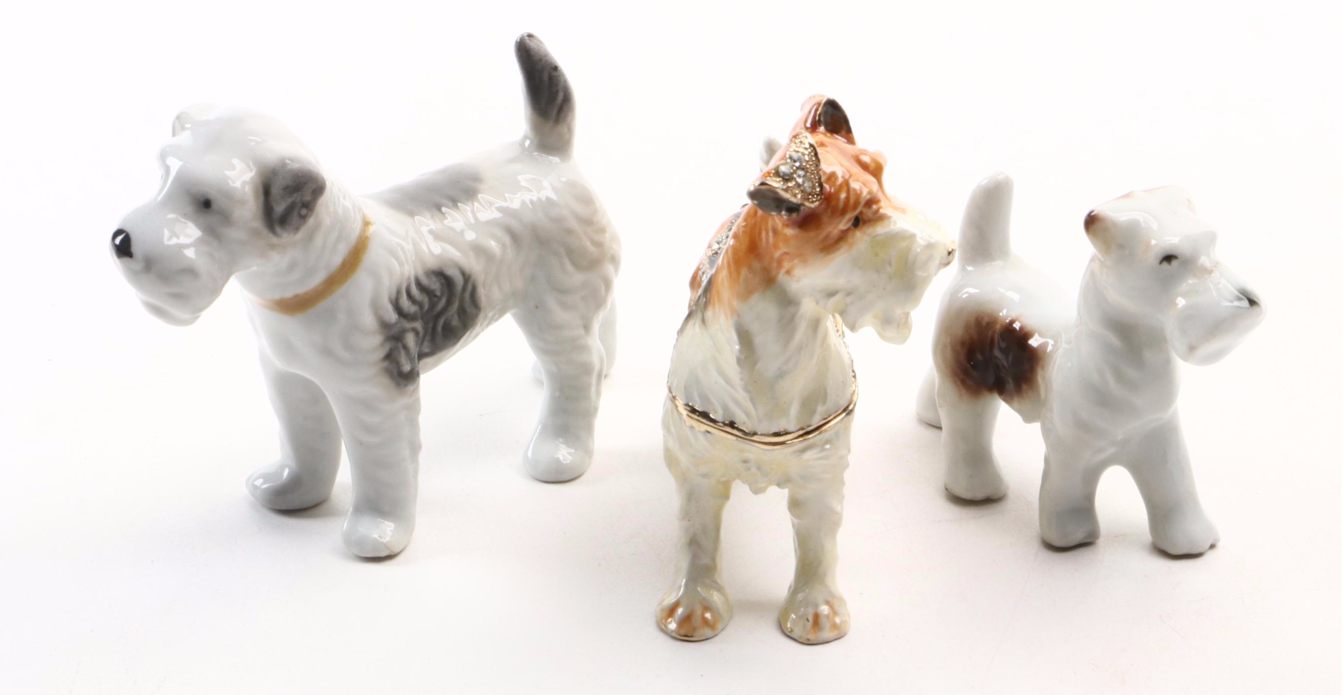 Tiffany & Co. Keepsake Box with Other Terrier Dog Figurines and Décor