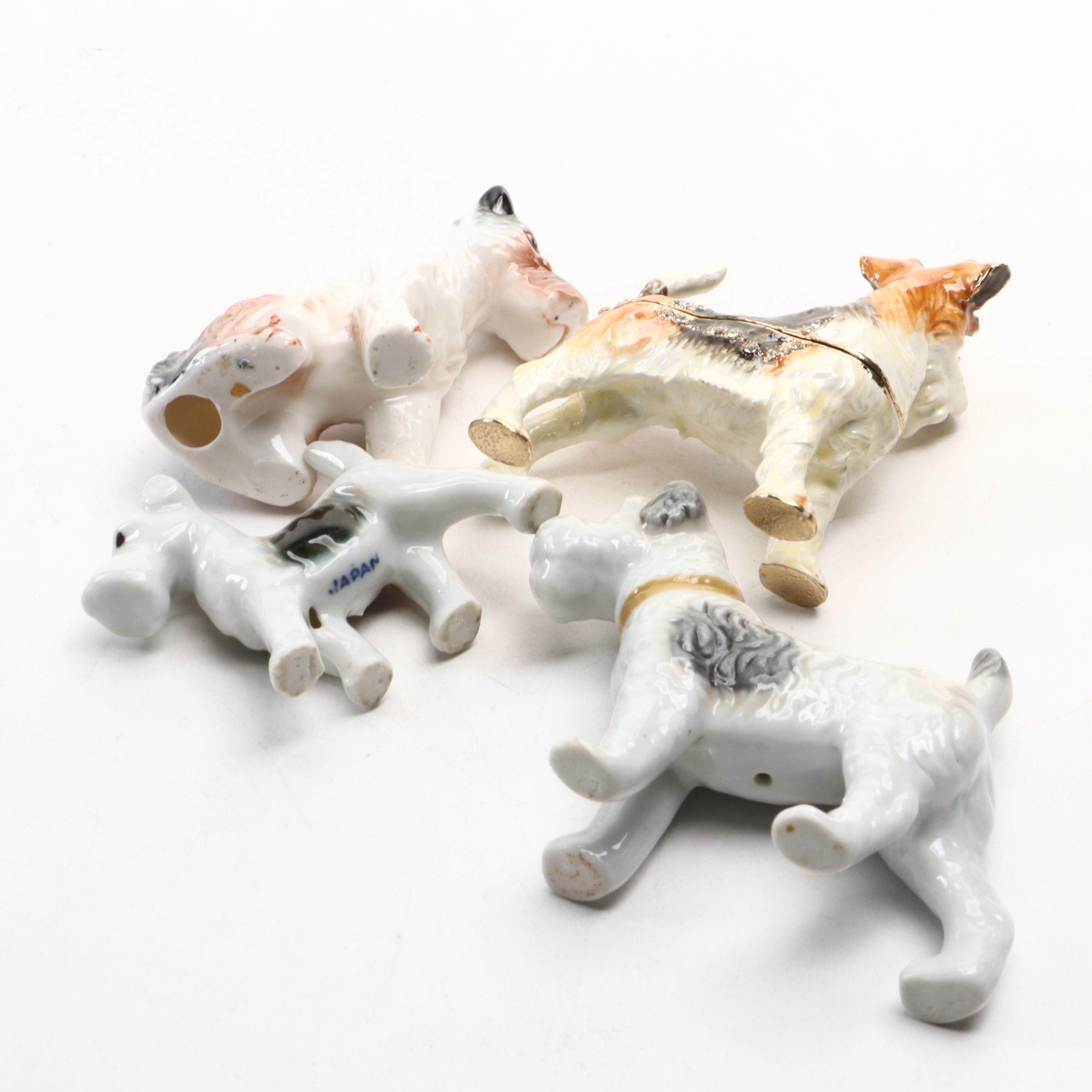 Tiffany & Co. Keepsake Box with Other Terrier Dog Figurines and Décor