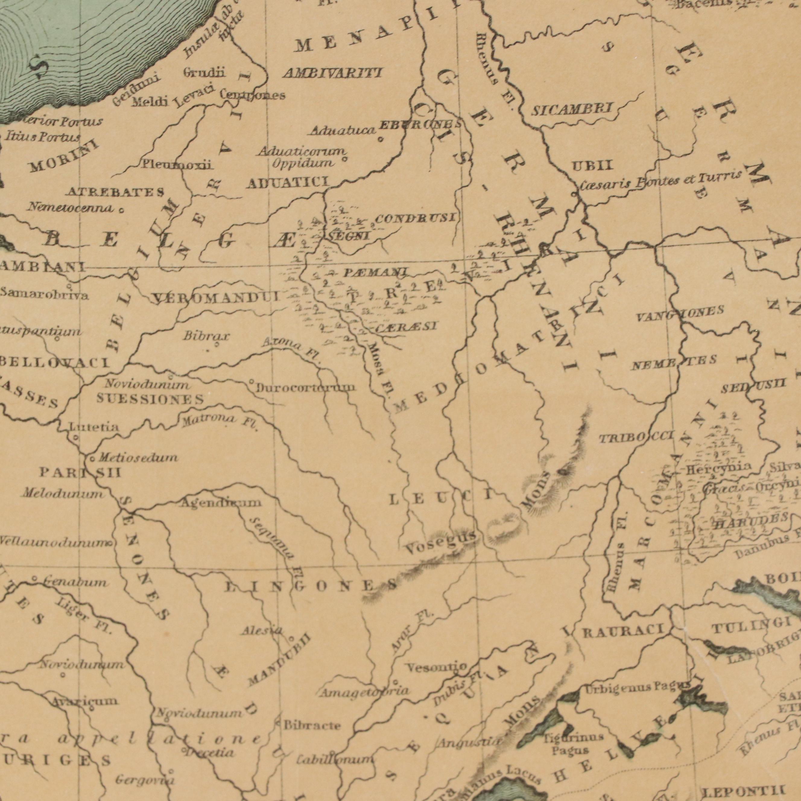 Lithograph Map "Galliæ"