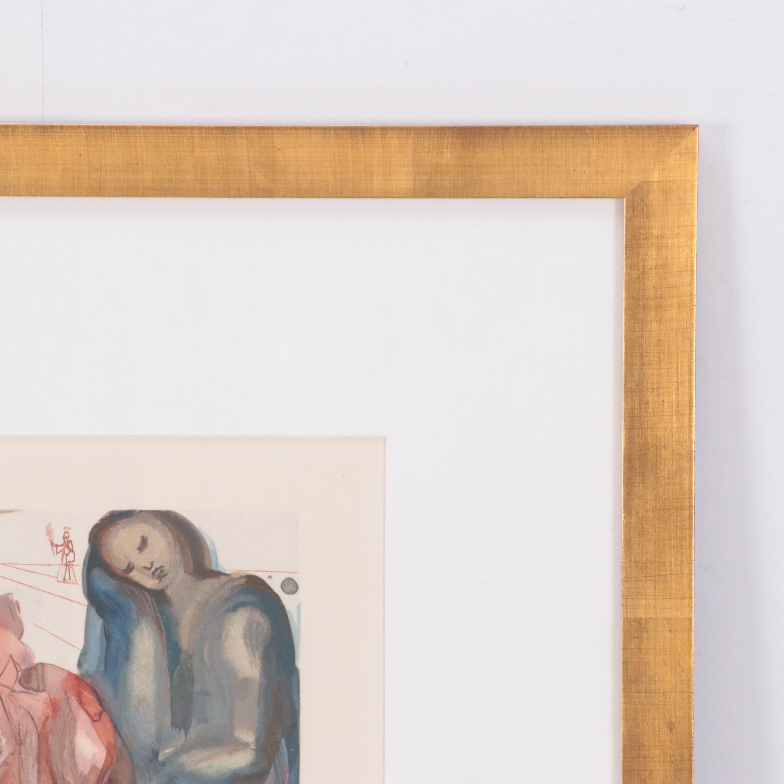 Salvador Dalí Wood Engraving "La Confession de Dante"